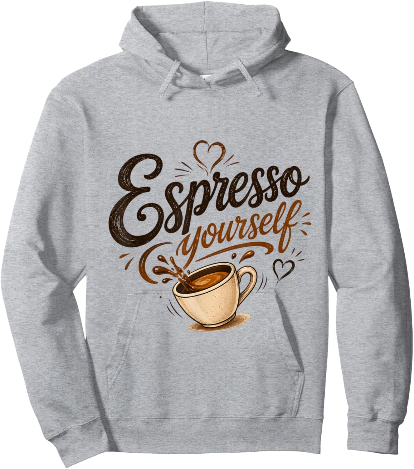 Espresso Yourself Coffee Lover Hoodie - Hoodie | Ash