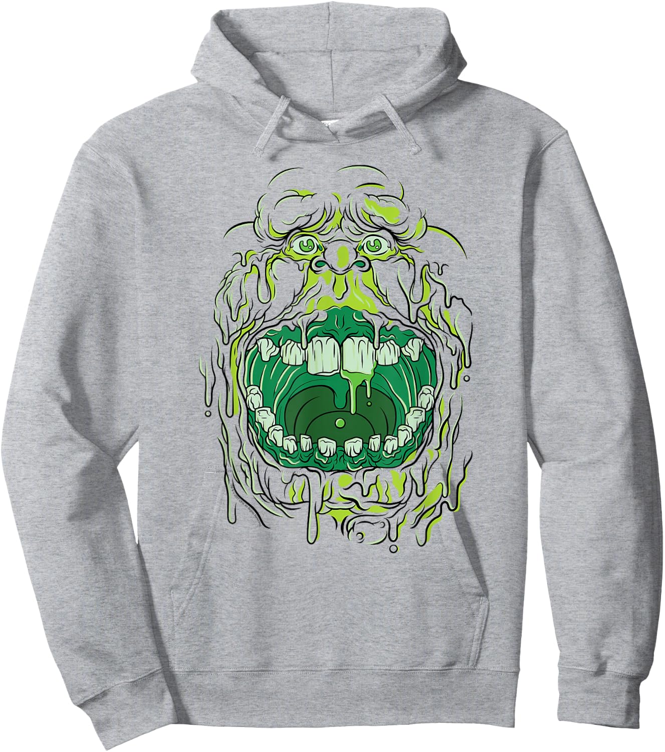 Ghostbusters Slimer Face Retro Movie Hoodie - Hoodie | Ash