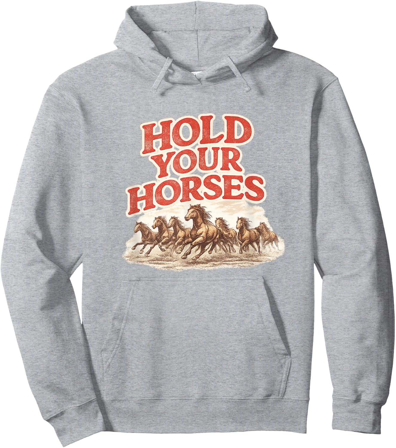 Hold Your Horses Western Cowgirl Graphic Hoodie - Hoodie | Ash