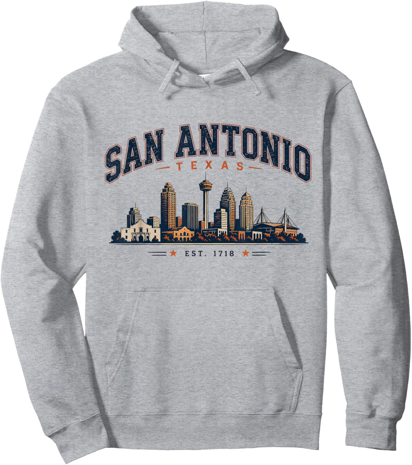 San Antonio Texas Classic Skyline Vintage Style Hoodie - Hoodie | Ash