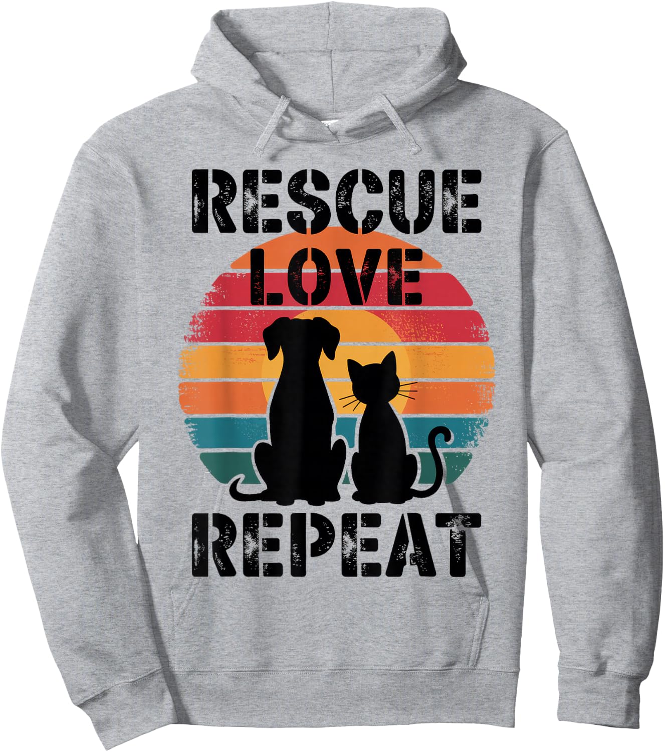 Rescue Love Repeat Hoodie - Hoodie | Ash