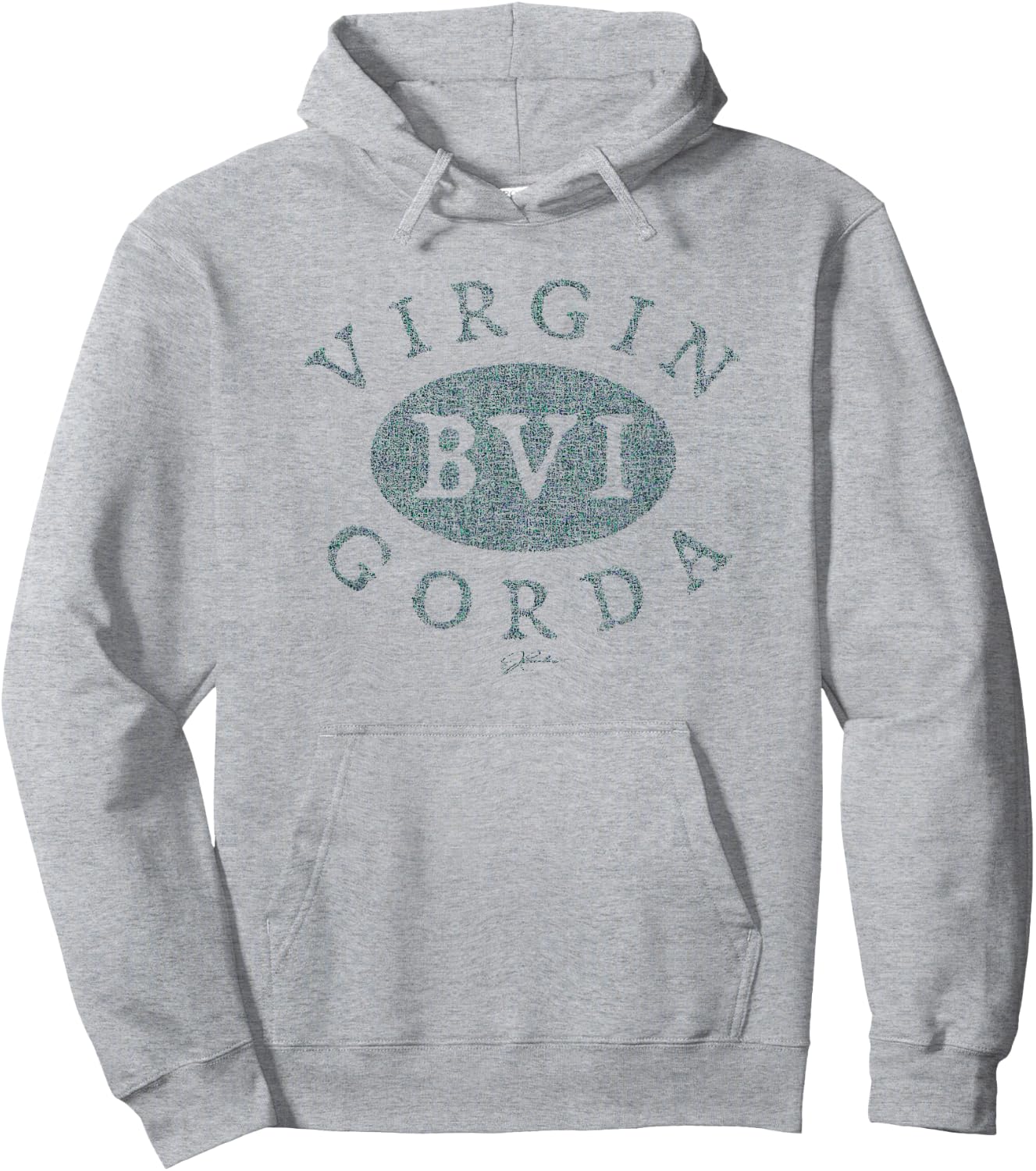 JCombs: Virgin Gorda, BVI (Distressed) Hoodie - Hoodie | Ash