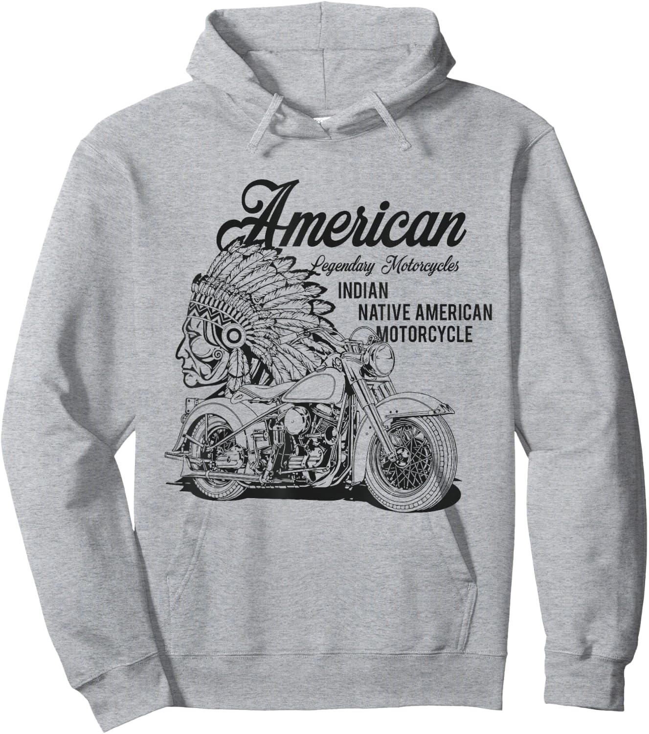 Indian Native American Motorcycle Bikers Gift Hoodie - Hoodie | Ash