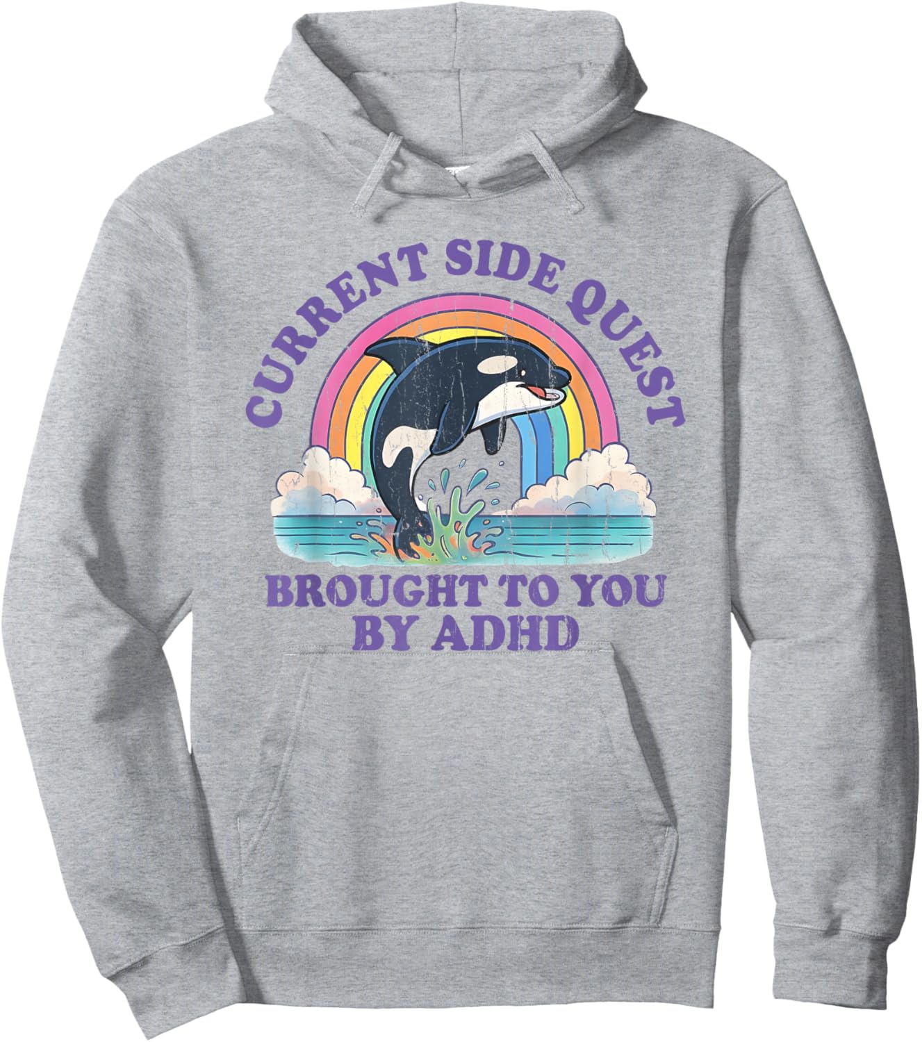 Current Side Quest Brought To You By ADHD Hoodie - Hoodie | Ash