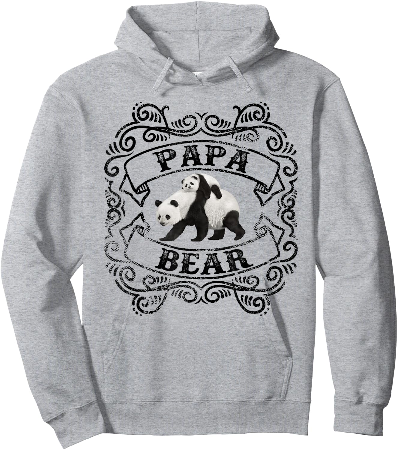 Cute Design Panda Papa Bear Dad Hoodie - Hoodie | Ash