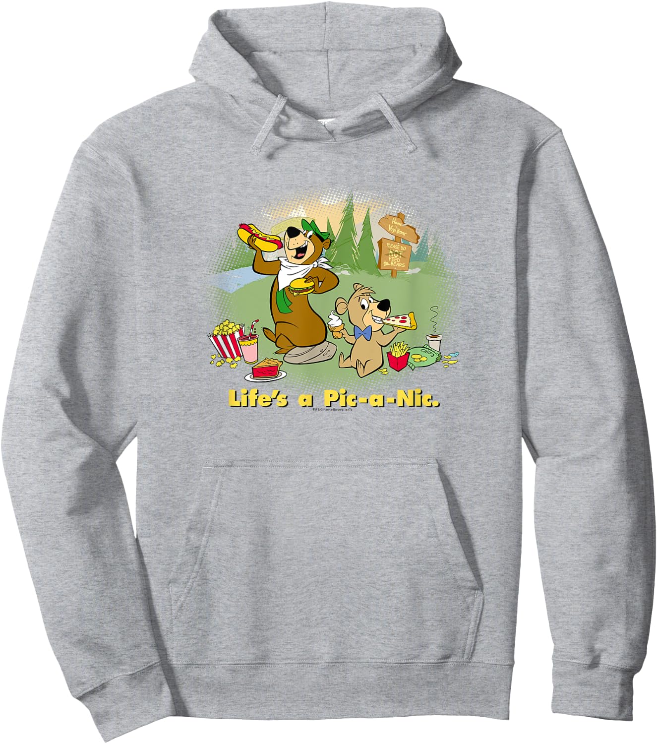 Yogi Bear Lifes a Pic-a-Nic Hoodie - Hoodie | Ash
