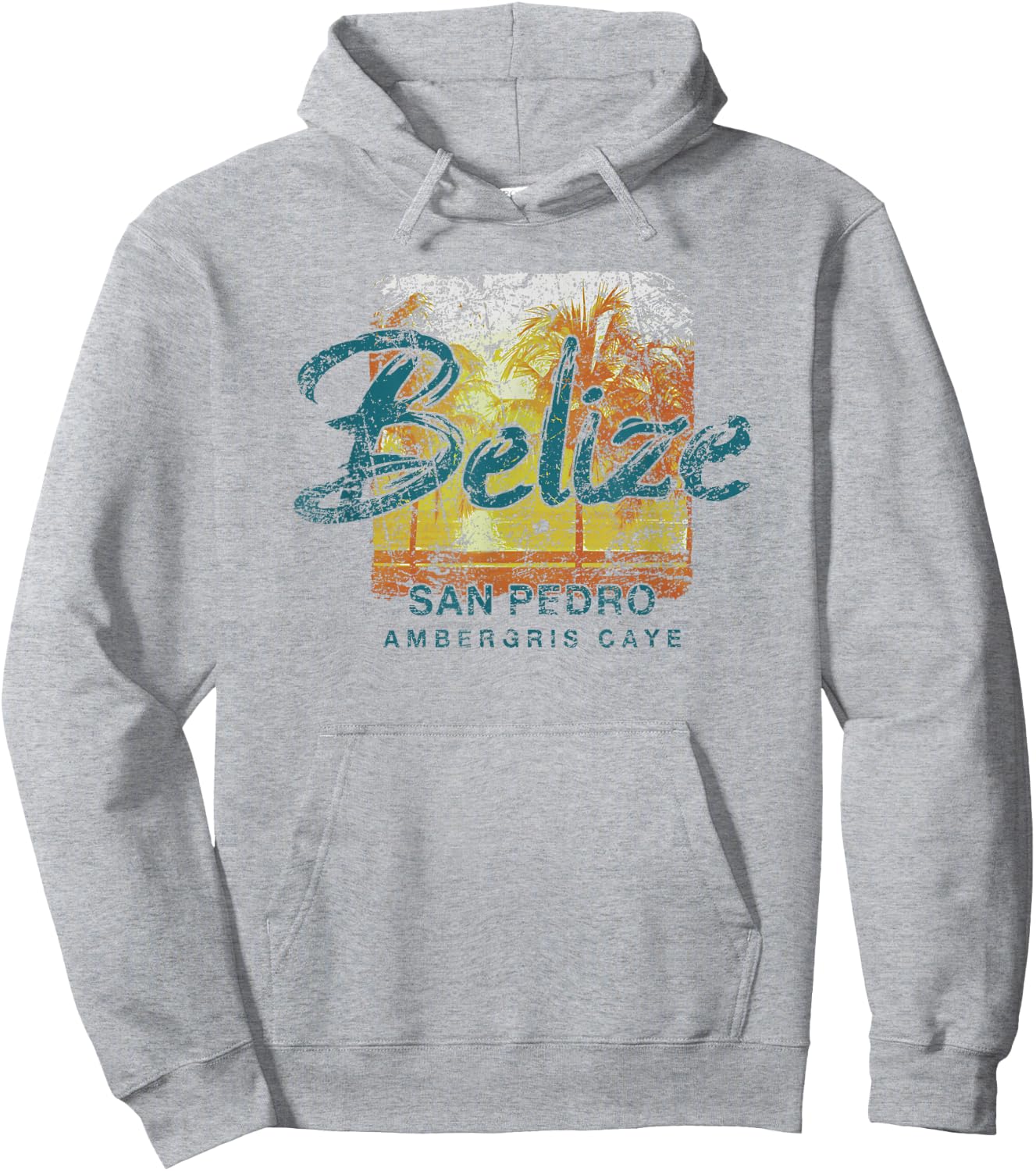 Belize Ambergris Caye San Pedro Vintage Hoodie - Hoodie | Ash