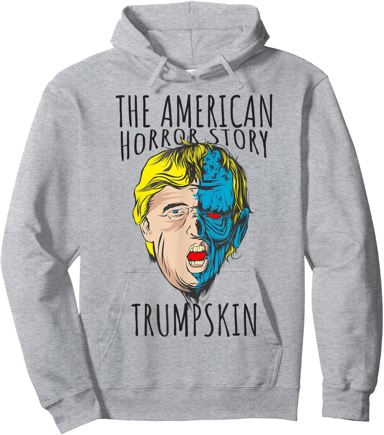 Scary Trumpskin American Horror Spooky Trump Hoodie - Hoodie | Ash