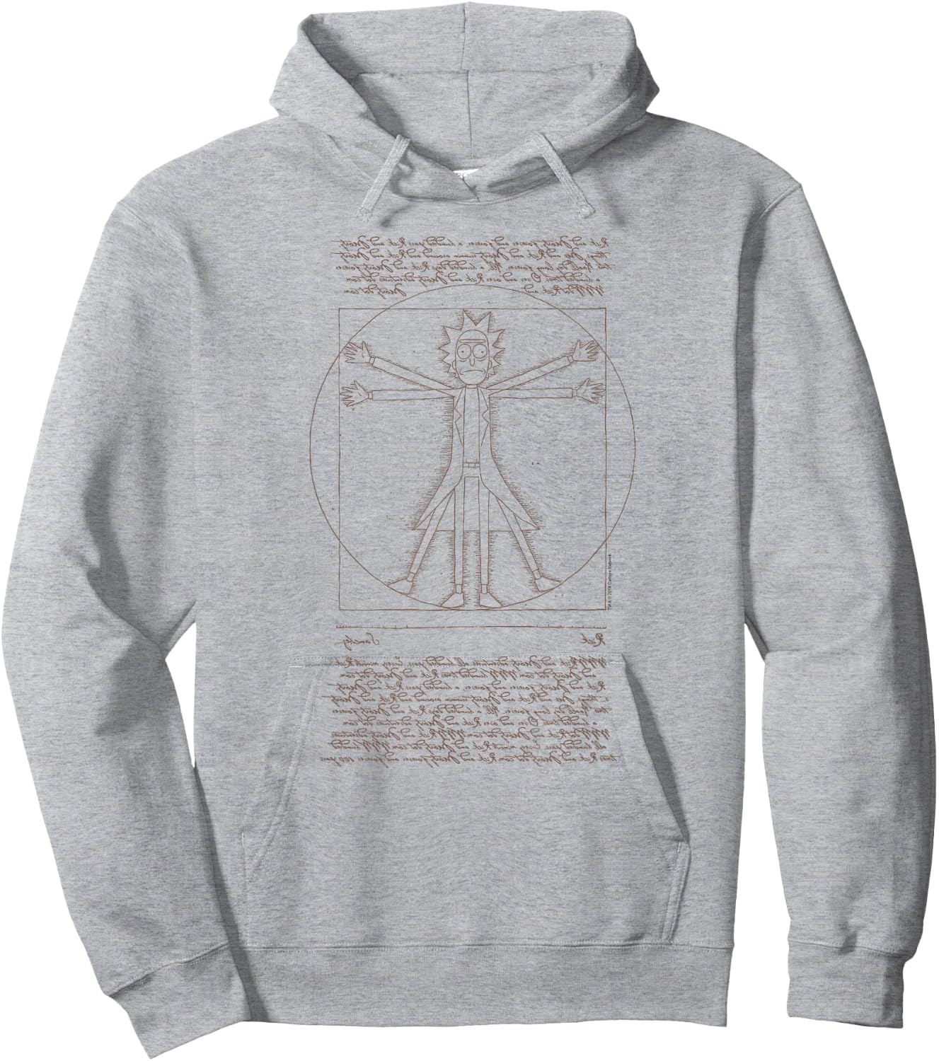 Rick and Morty Vitruvian Rick Cartoon Hoodie - Hoodie | Ash