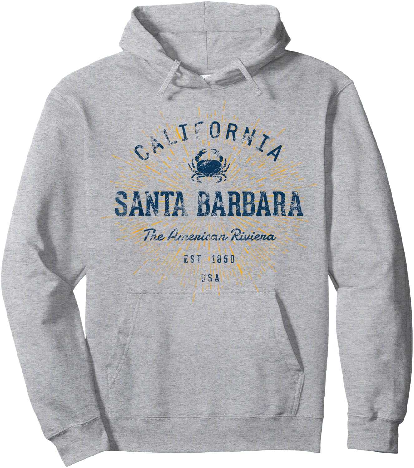 Vintage Santa Barbara Retro Hoodie - Hoodie | Ash