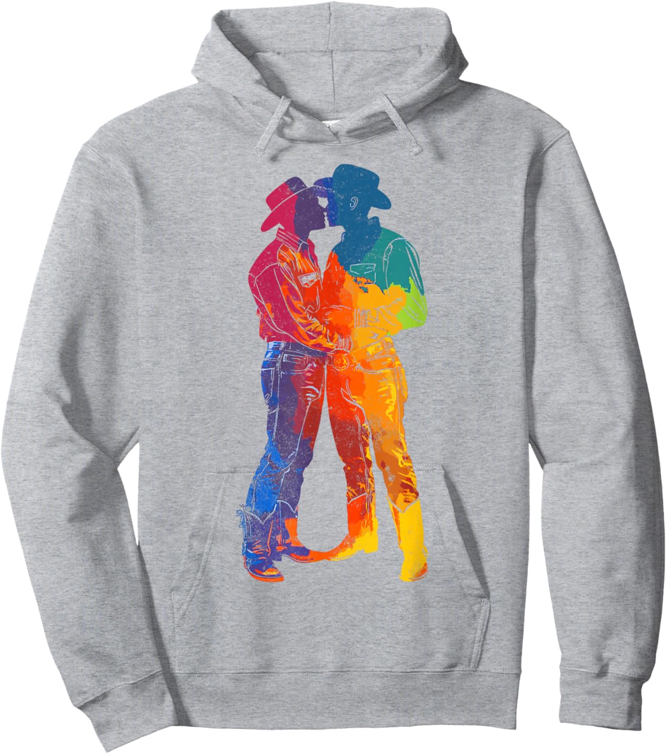 Gay Kissing Cowboys Rainbow Pride Hoodie - Hoodie | Ash