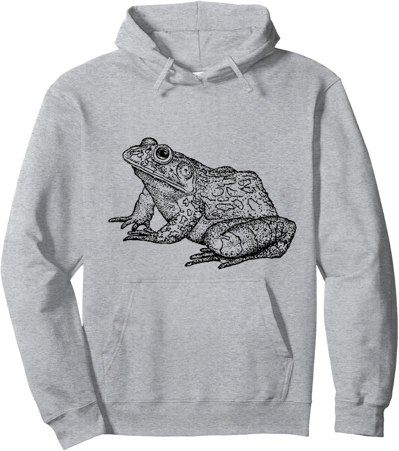 Vintage Bullfrog Print Hoodie - Hoodie | Ash