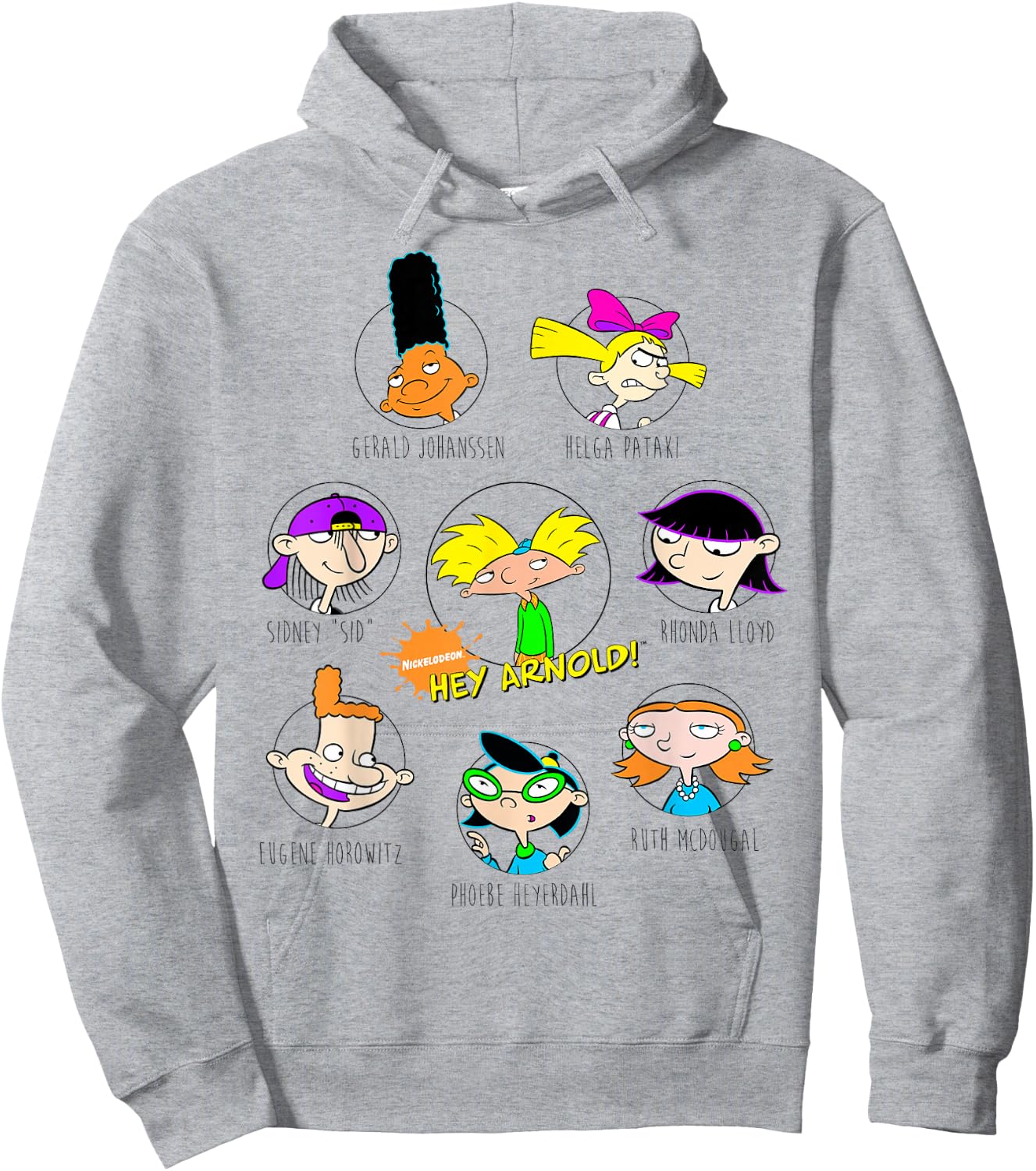 Nickelodeon Hey Arnold! Characters Graphic Hoodie - Hoodie | Ash