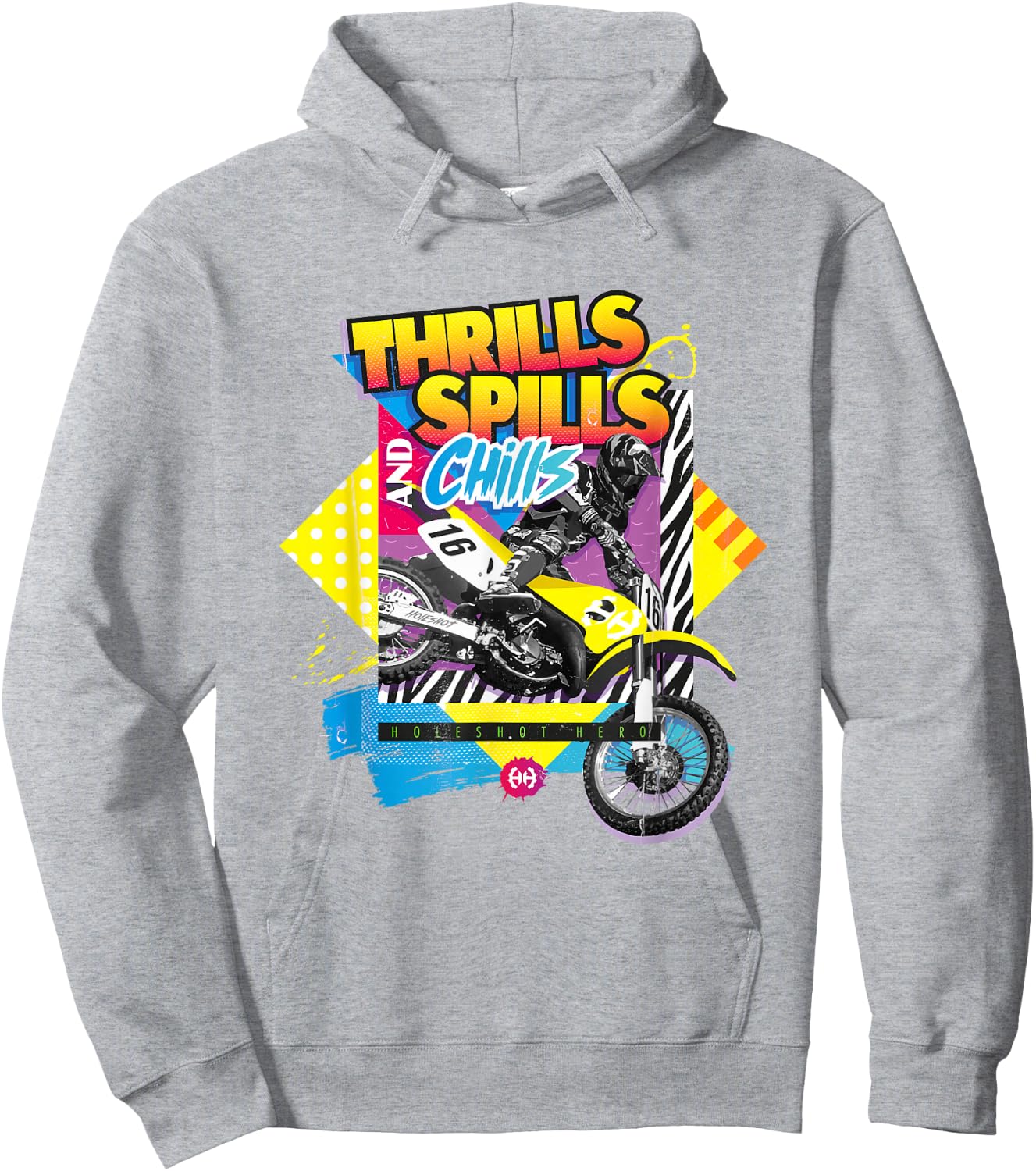 1990's Retro Motocross , Motorcycle Racing Hoodie - Hoodie | Ash