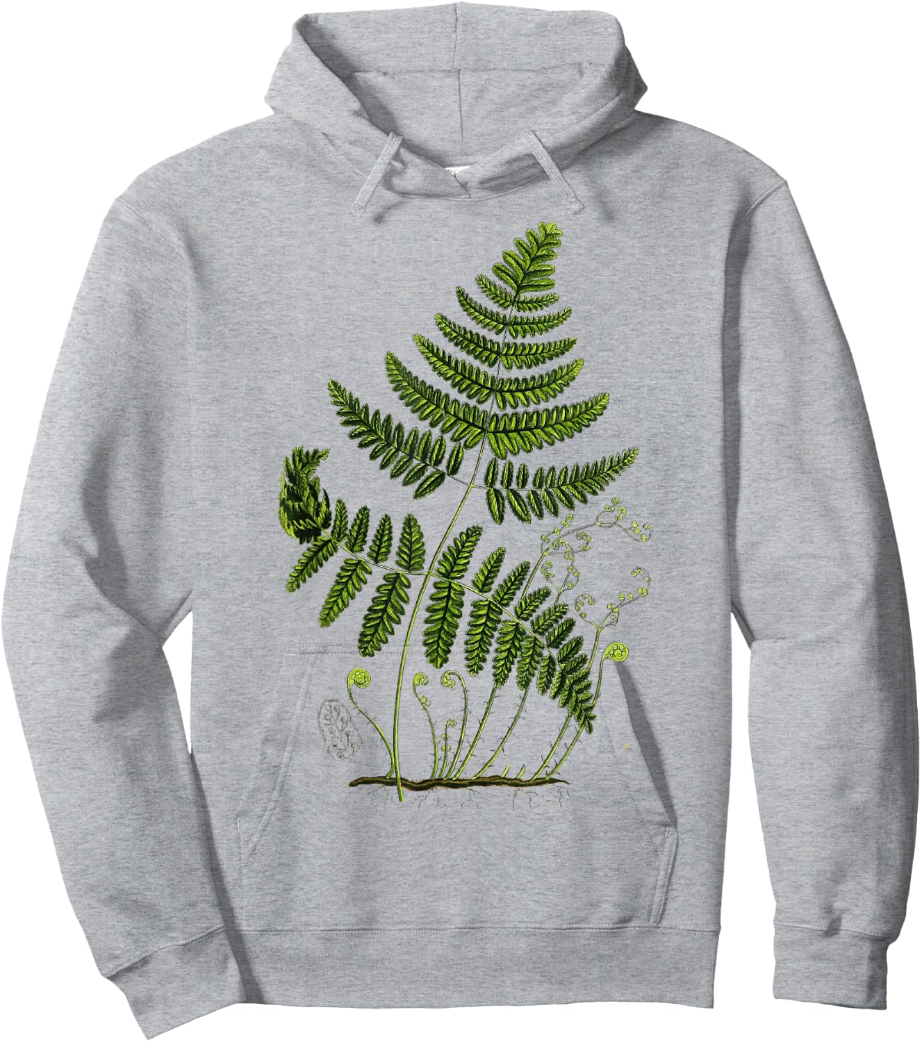 Fern Plant Botany Hoodie - Hoodie | Ash