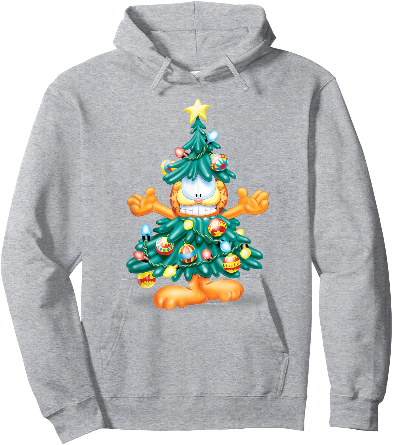 Garfield Christmas Tree Hoodie - Hoodie | Ash