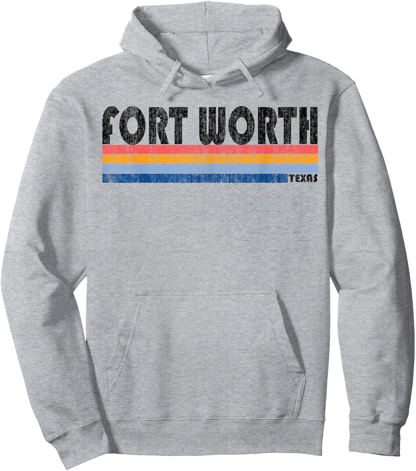 Vintage 1980s Style Fort Worth TX Hoodie - Hoodie | Ash