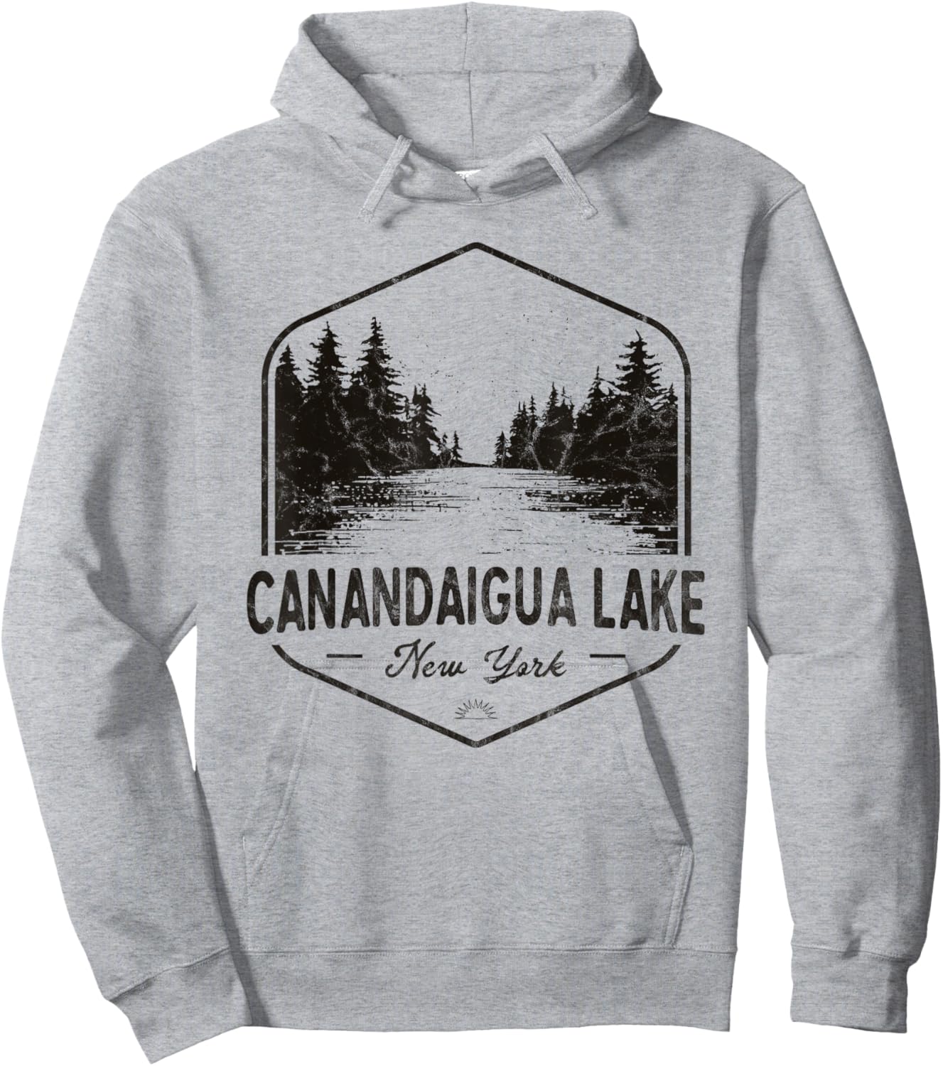 Canandaigua Lake New York Outdoors Vintage Hoodie - Hoodie | Ash