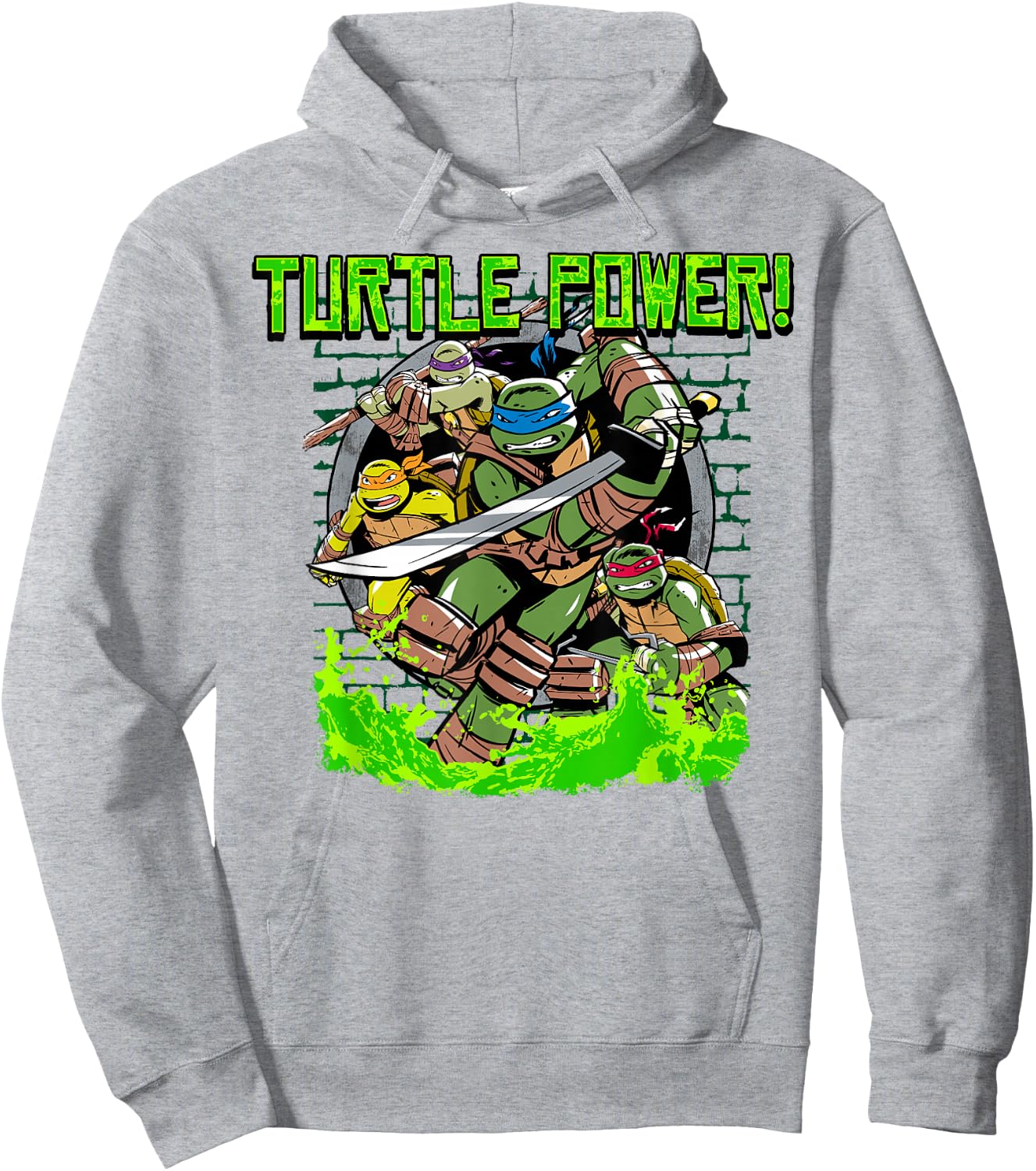 Teenage Mutant Ninja Turtles "Turtle Power" Hoodie - Hoodie | Ash