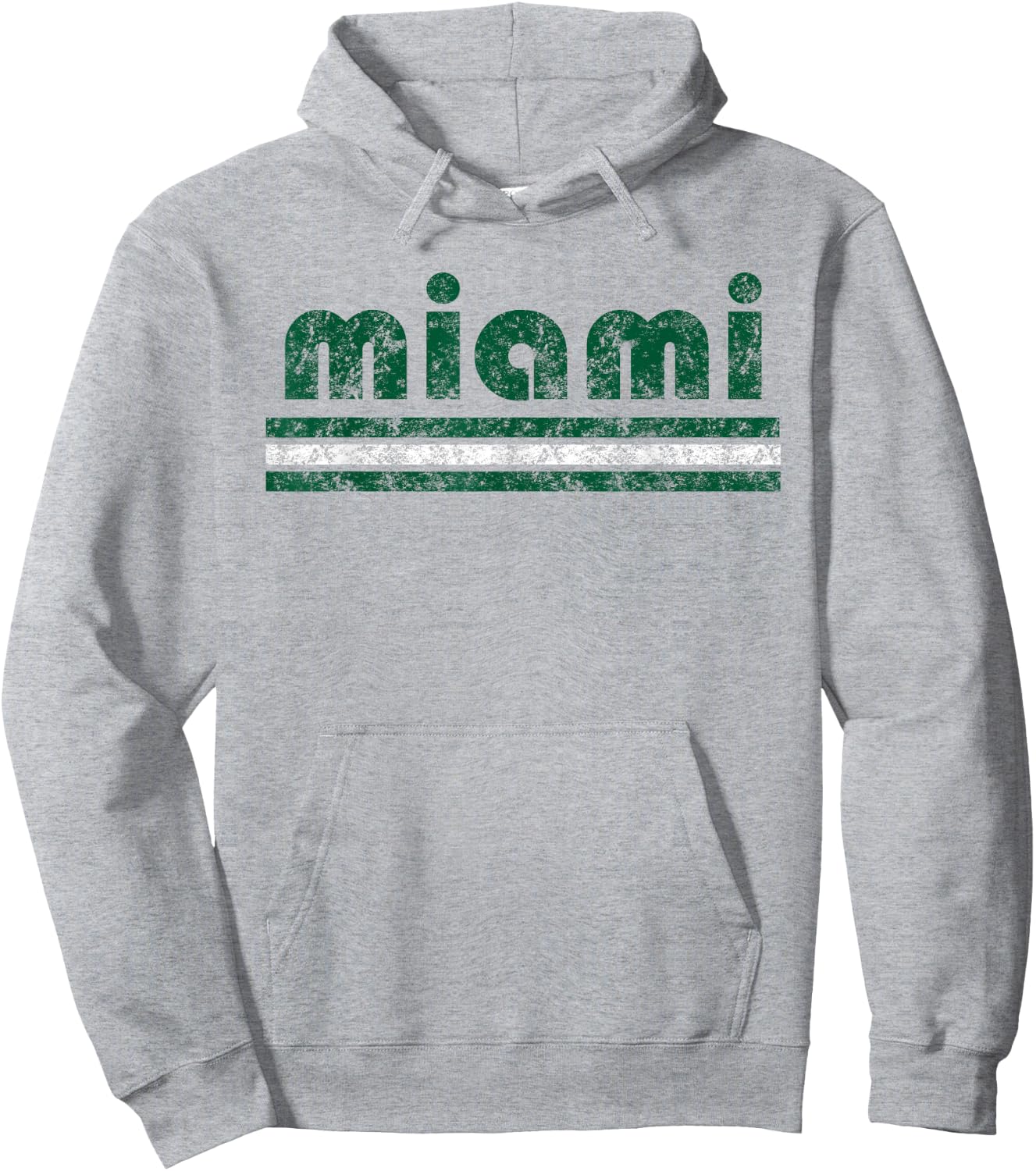 Miami Florida Retro Vintage Weathered Hoodie - Hoodie | Ash