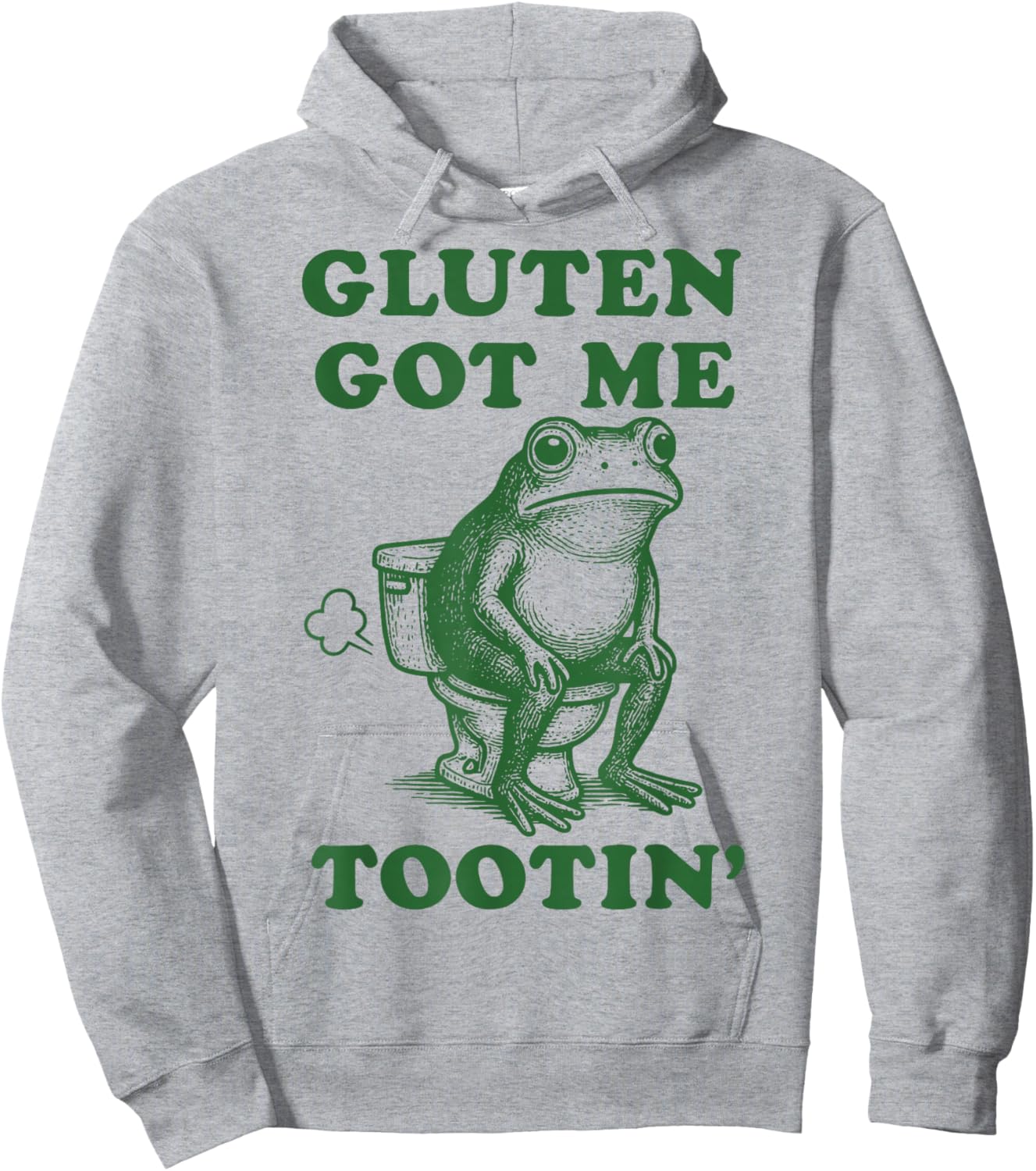 Gluten Got Me Tootin Frog Hoodie - Hoodie | Ash