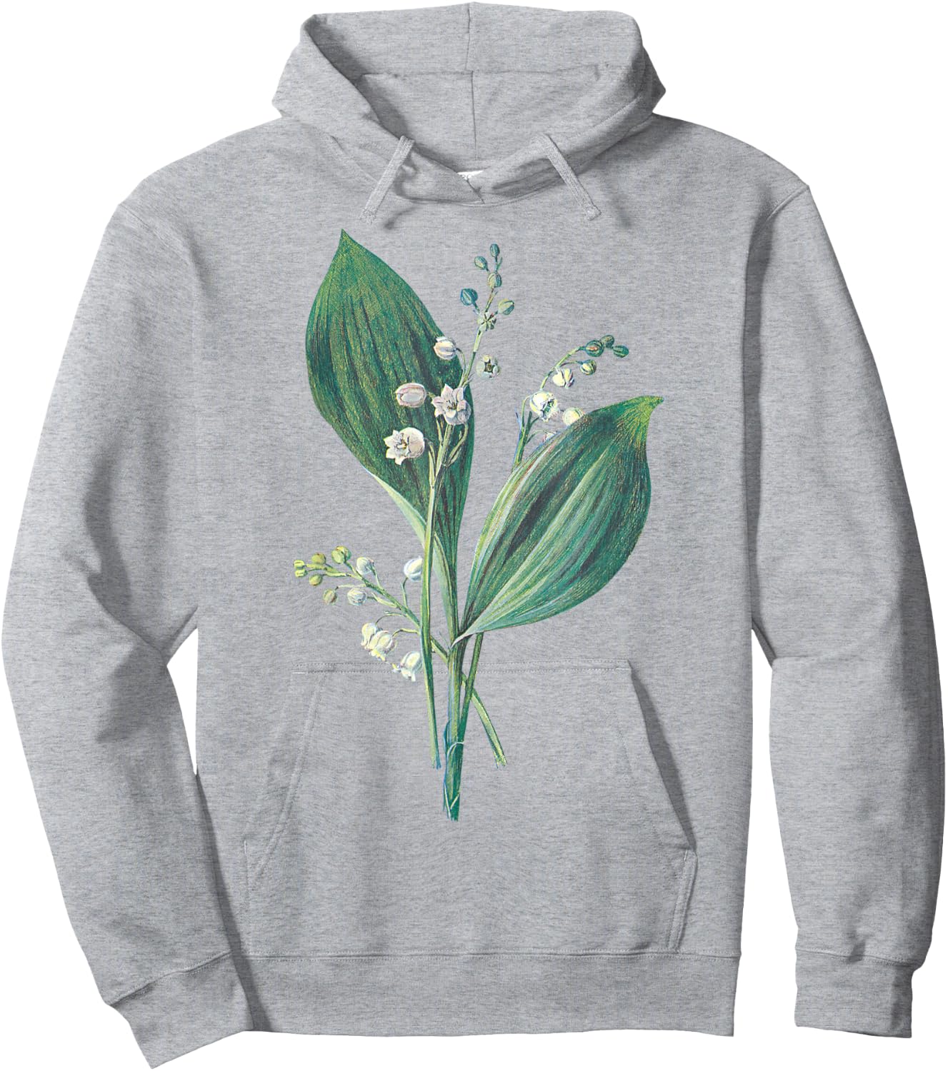 Lily of The Valley Plant Art Painting Hoodie - Hoodie | Ash