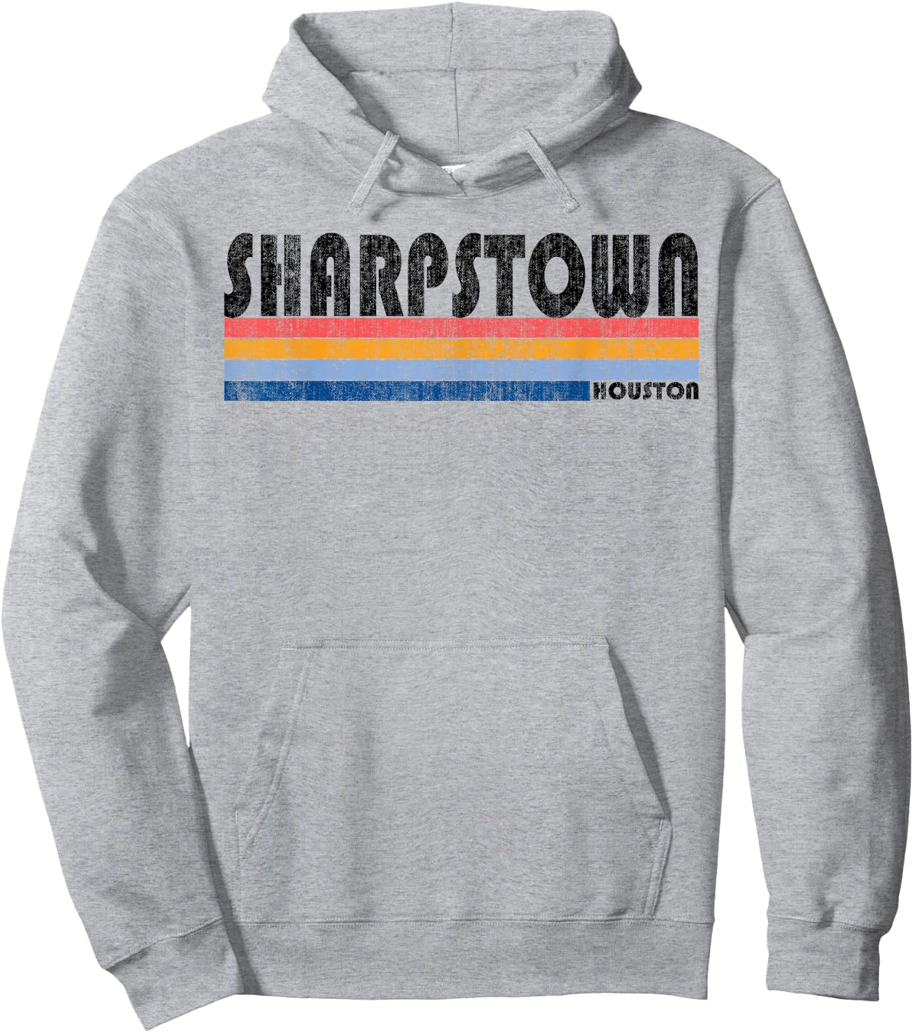 Vintage 1980s Style Sharpstown TX T Shirt Hoodie - Hoodie | Ash