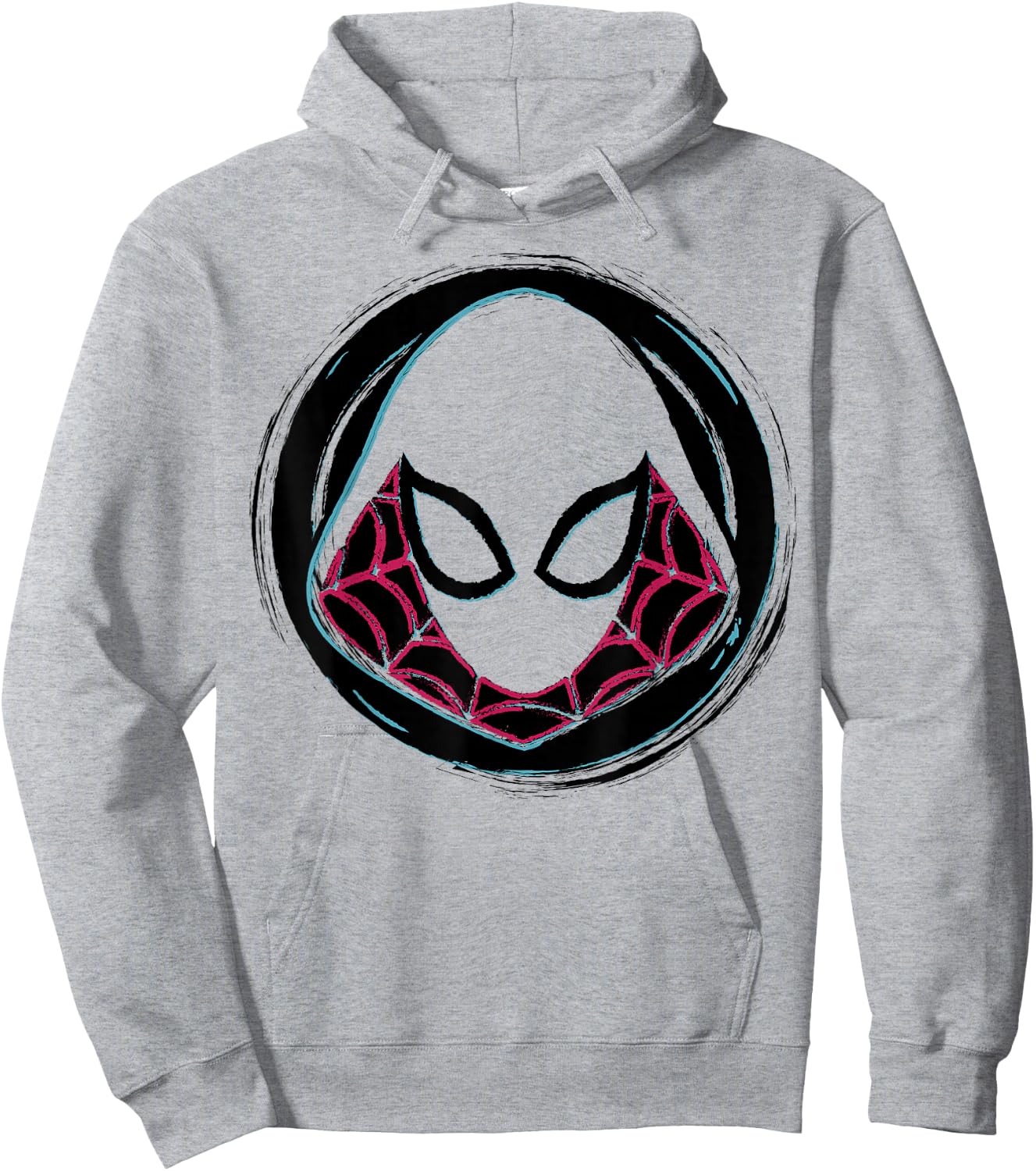 Marvel Spider-Gwen Face Symbol Badge Graphic Hoodie - Hoodie | Ash