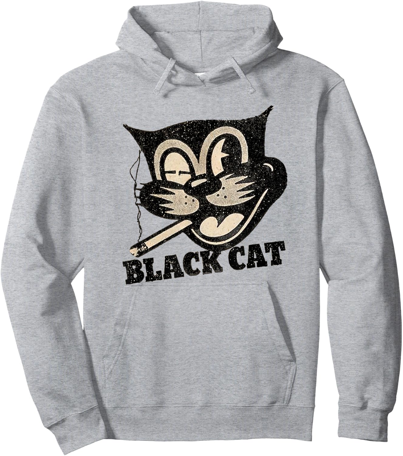 Vintage Retro Black Cat Smoking Halloween Gift Hoodie - Hoodie | Ash
