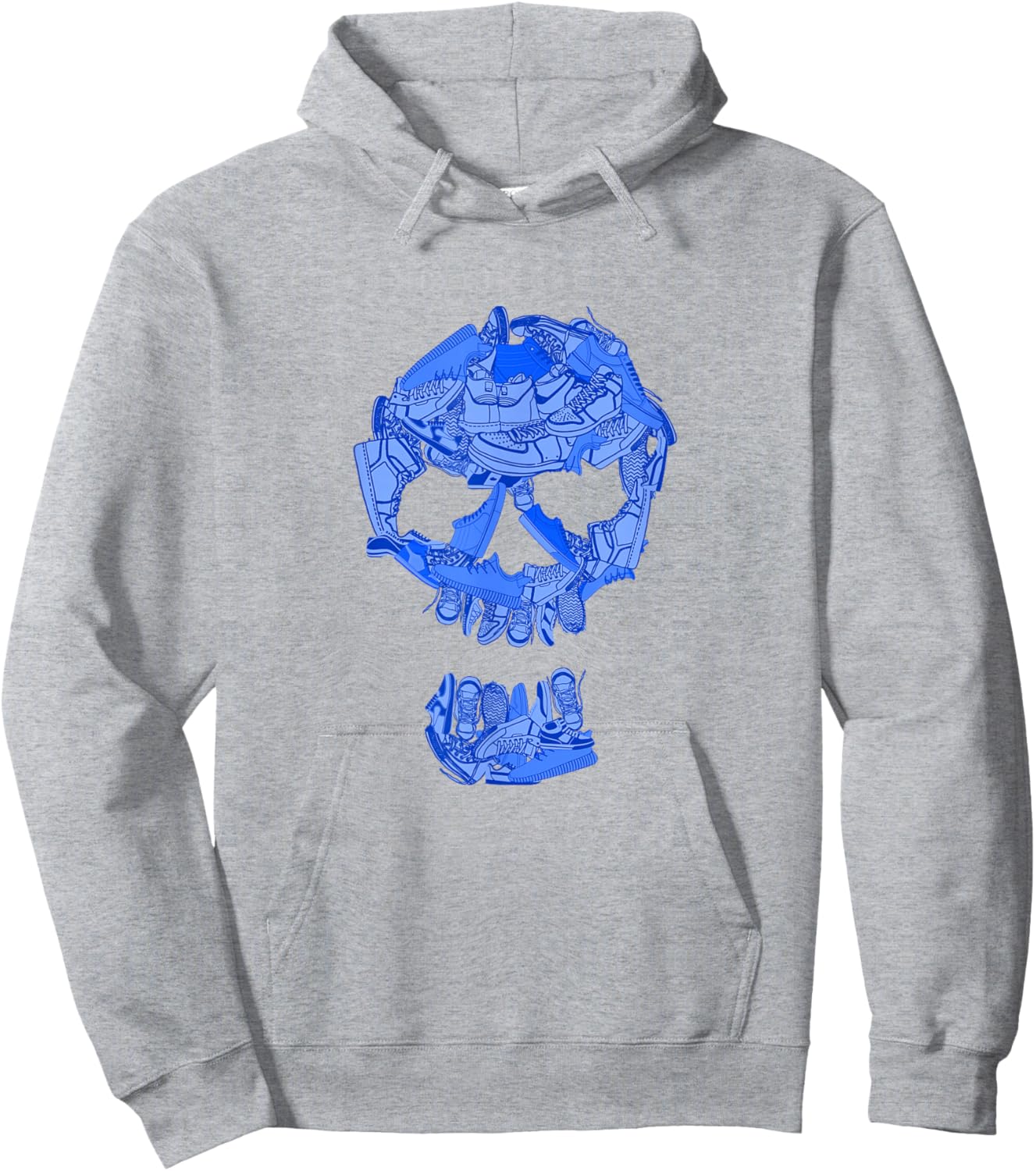 Blue Sneaker Skull WT Blue Graphic Hoodie - Hoodie | Ash