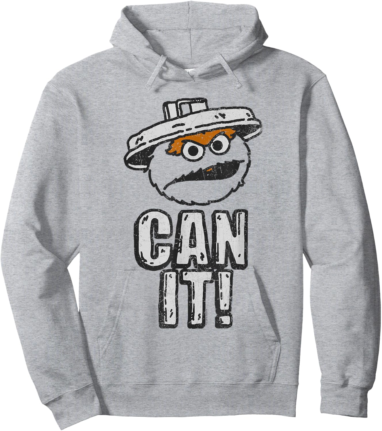 Sesame Street Oscar The Grouch Can It Hoodie - Hoodie | Ash