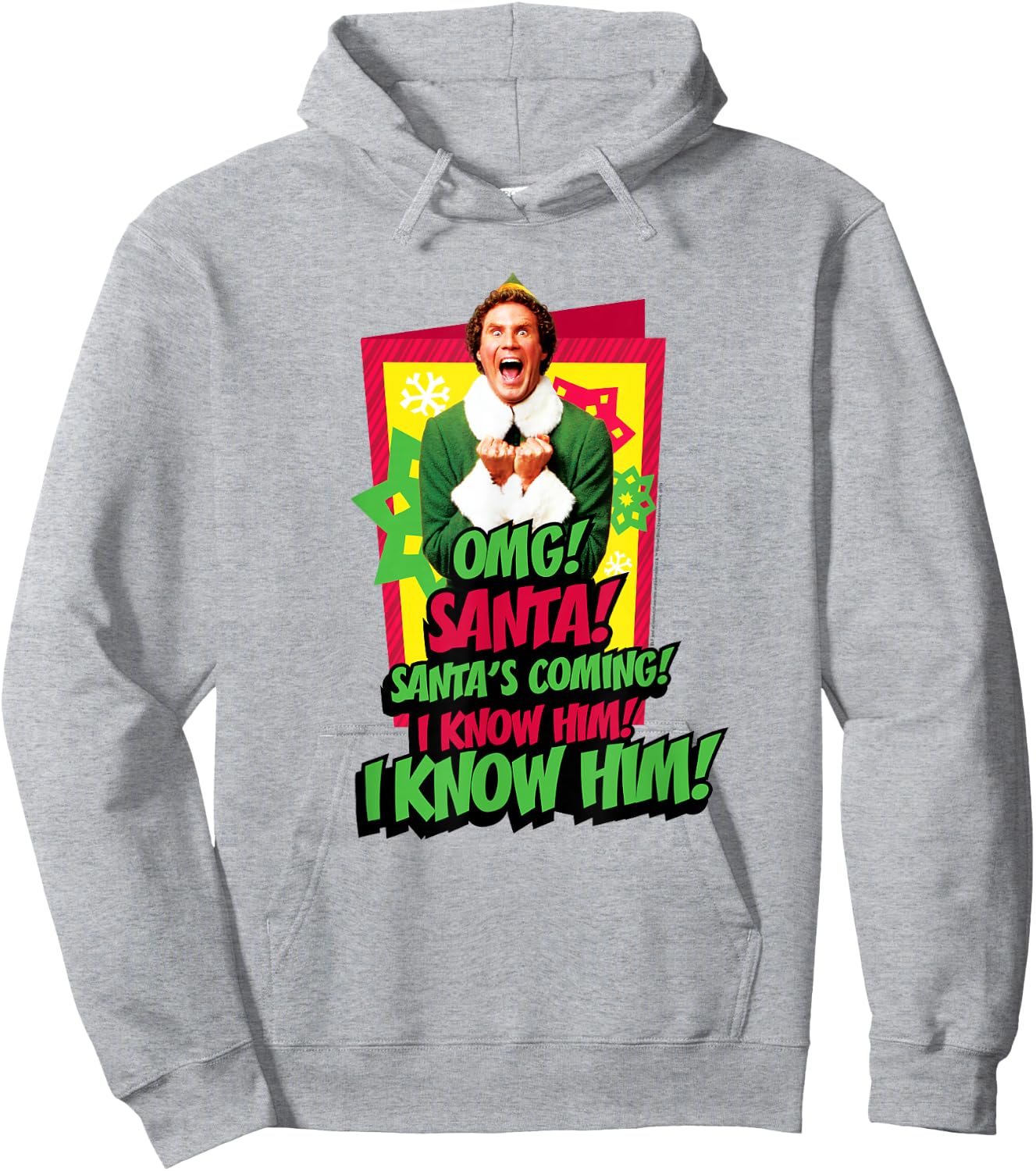 Elf Santa's Coming! I Know Him! Hoodie - Hoodie | Ash