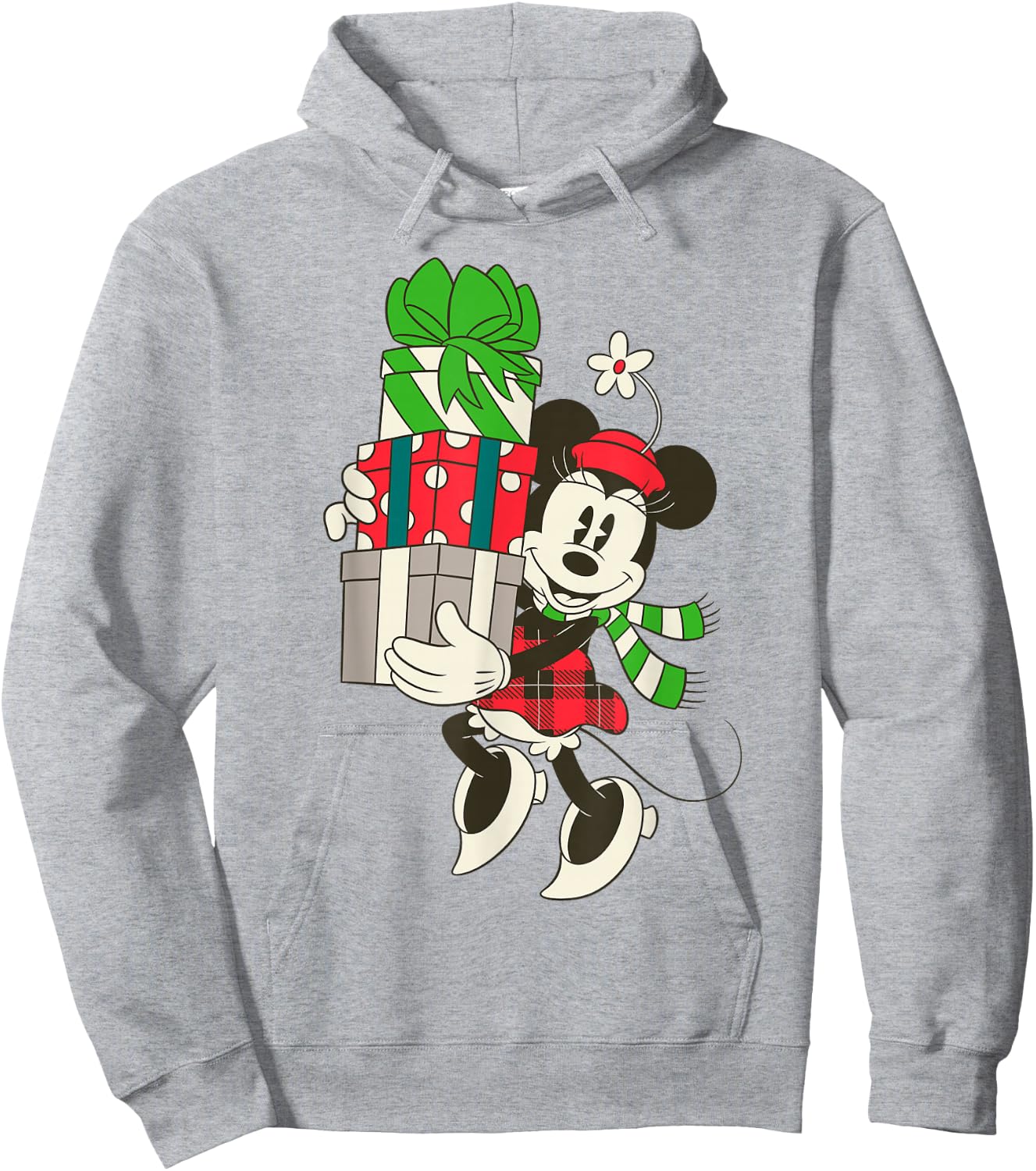 Disney Vintage Minnie Mouse Presents Holiday Hoodie - Hoodie | Ash