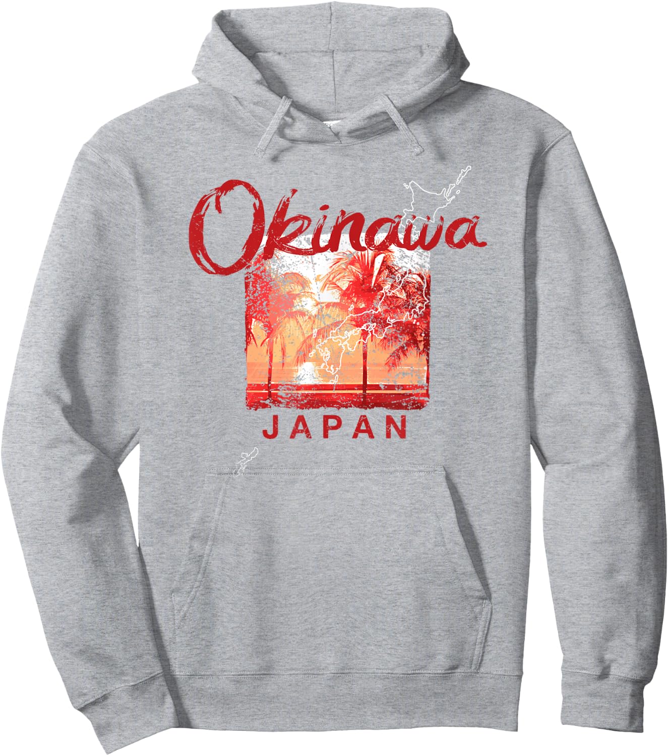 Okinawa Japan Japanese Retro Vintage Travel Hoodie - Hoodie | Ash