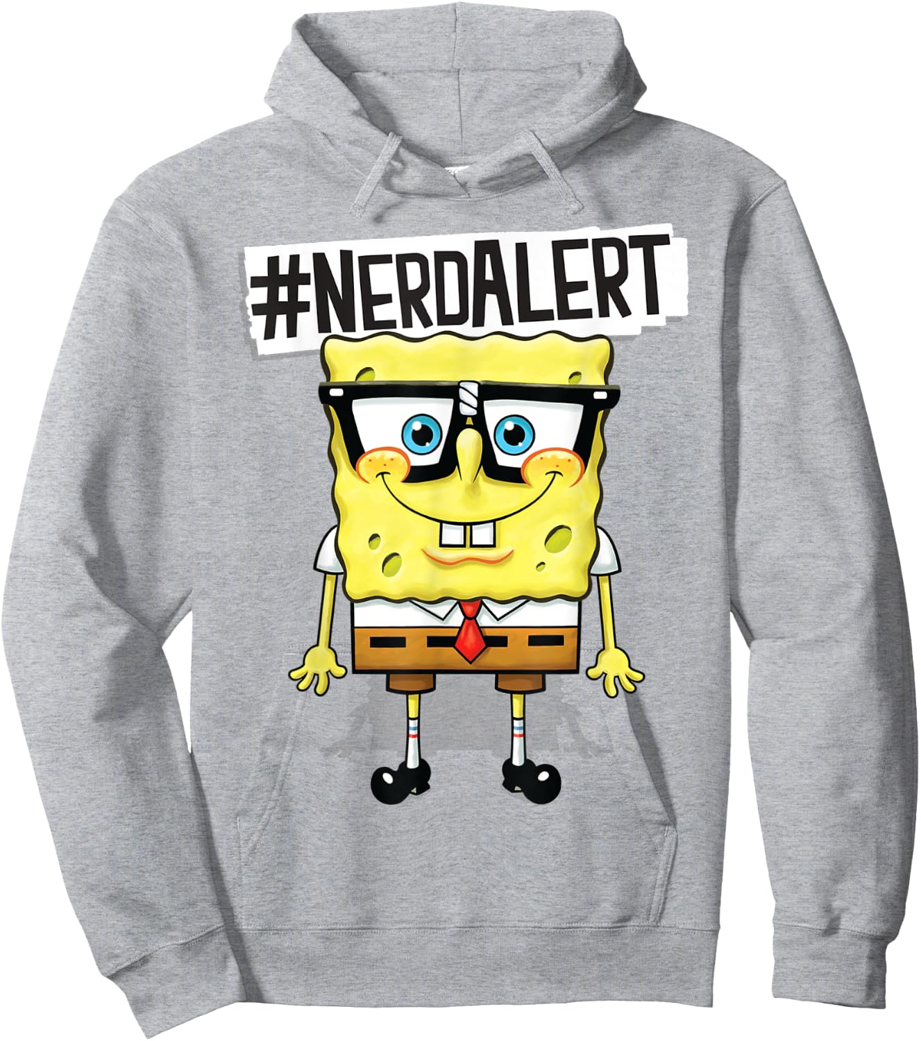 Spongebob SquarePants Nerd Alert Humorous Hoodie - Hoodie | Ash