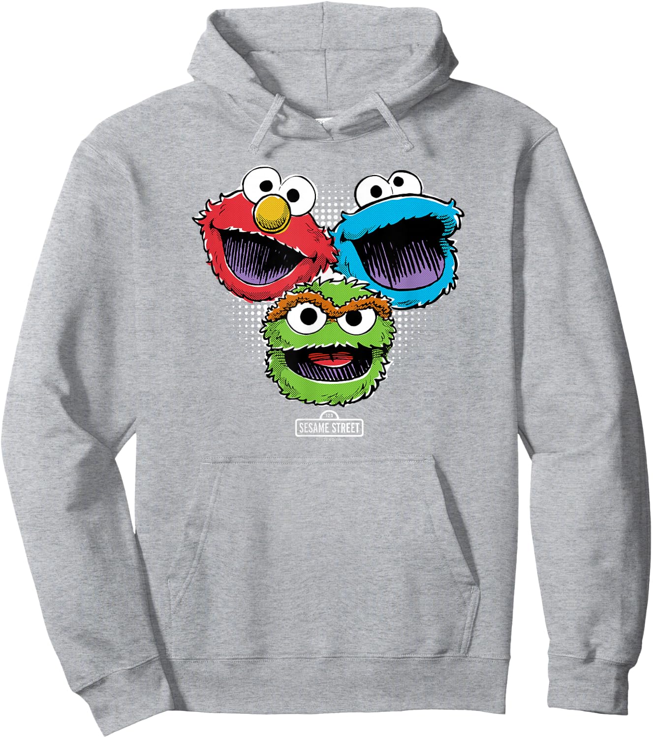 Sesame Street Halftone Heads Hoodie - Hoodie | Ash