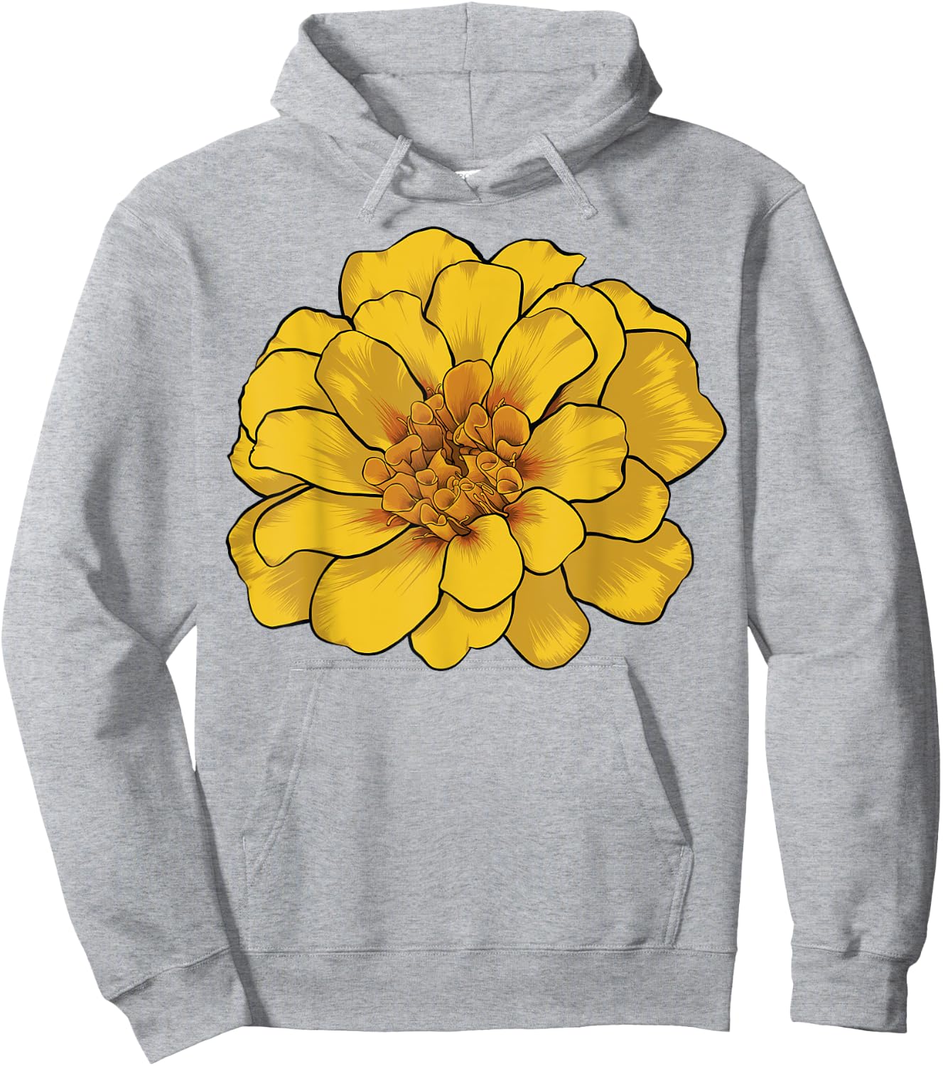 Yellow Marigold Flower Hoodie - Hoodie | Ash