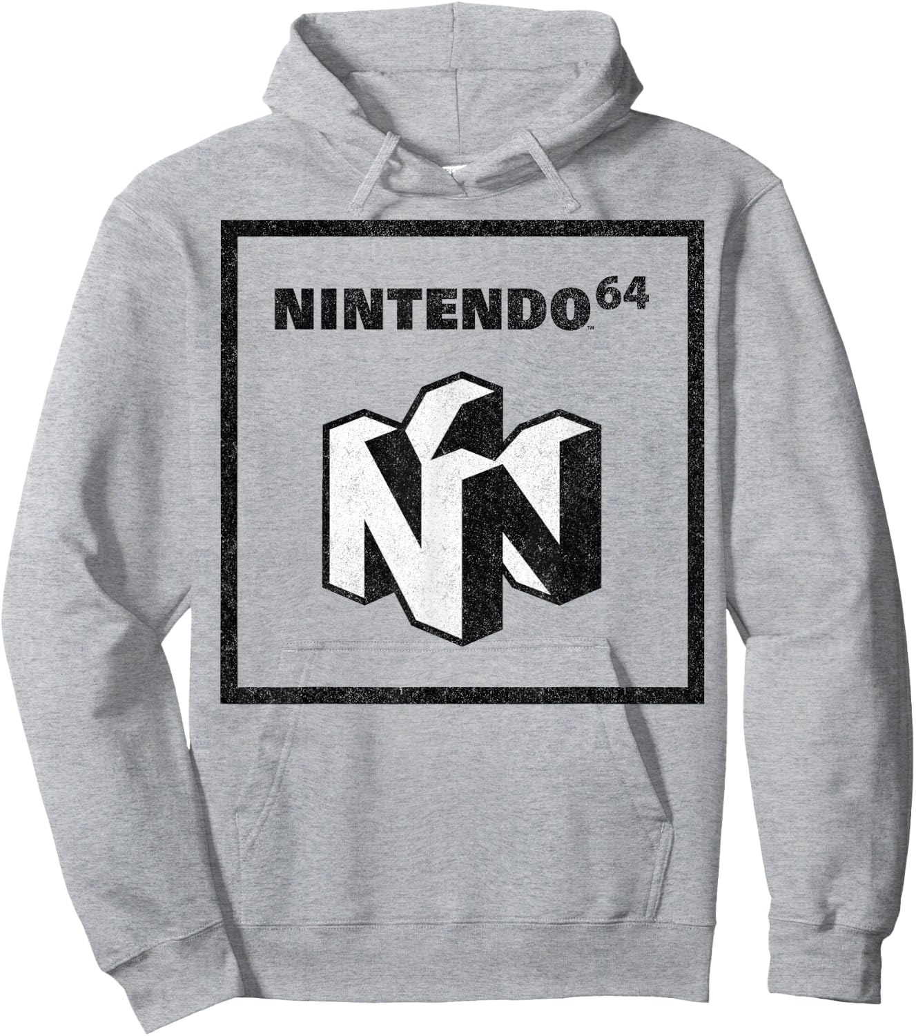 Nintendo 64 Logo Black & White Element Graphic Hoodie - Hoodie | Ash