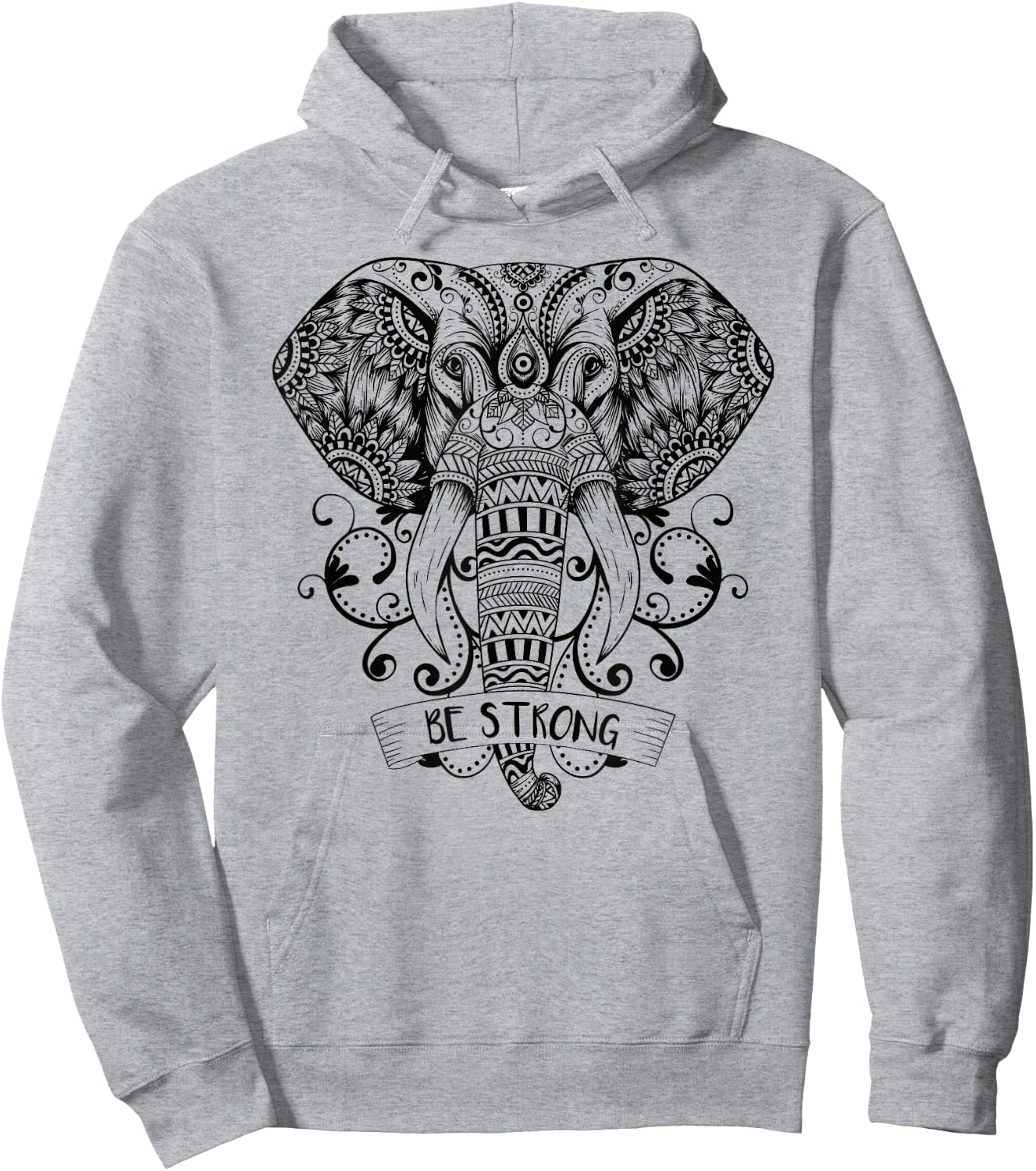 Elephant Sei stark Mandala & Yoga Meditation Hoodie - Hoodie | Ash