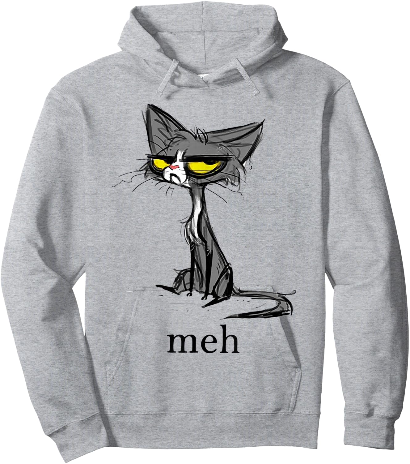 Funny Meh Cat Gift Cat Lovers Hoodie - Hoodie | Ash