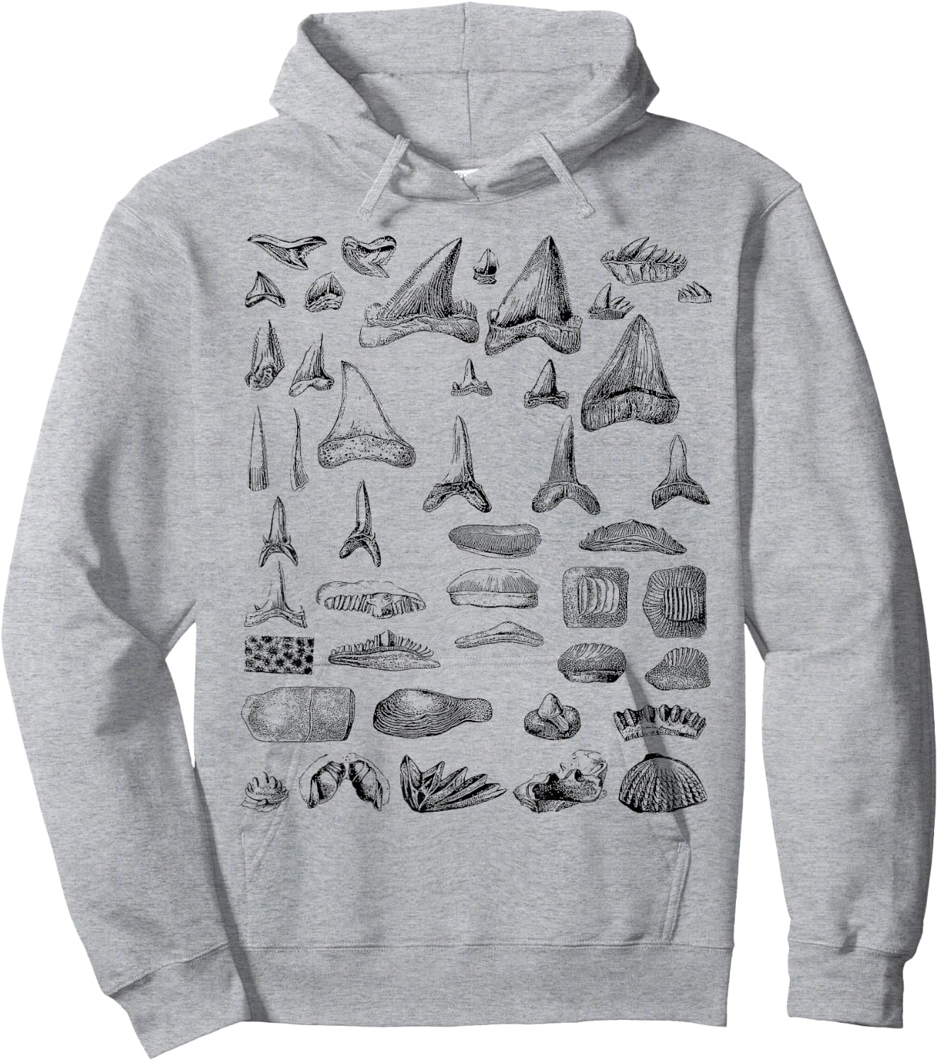 Shark Teeth Shirt Hoodie - Hoodie | Ash