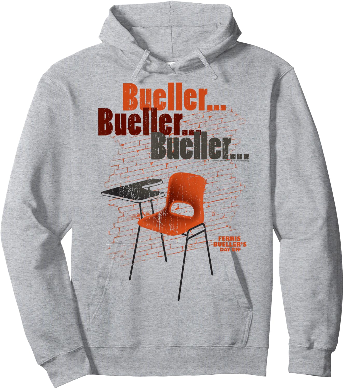 Ferris Bueller's Day Off Empty School Desk Hoodie - Hoodie | Ash