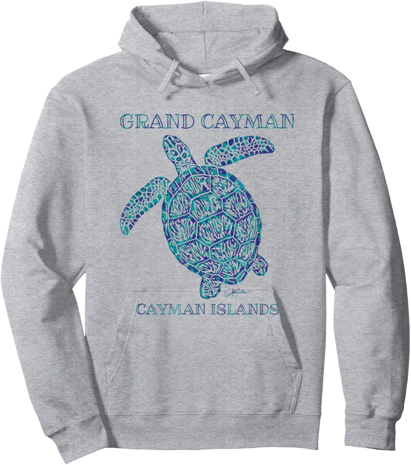 JCombs: Grand Cayman, Cayman Islands Sea Turtle Hoodie - Hoodie | Ash