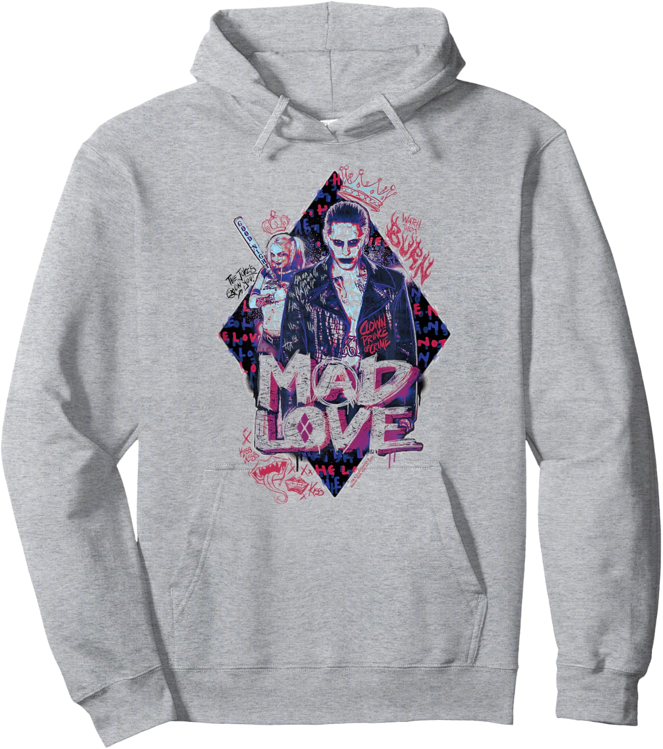Suicide Squad Harley Quinn & Joker Mad Love Hoodie - Hoodie | Ash