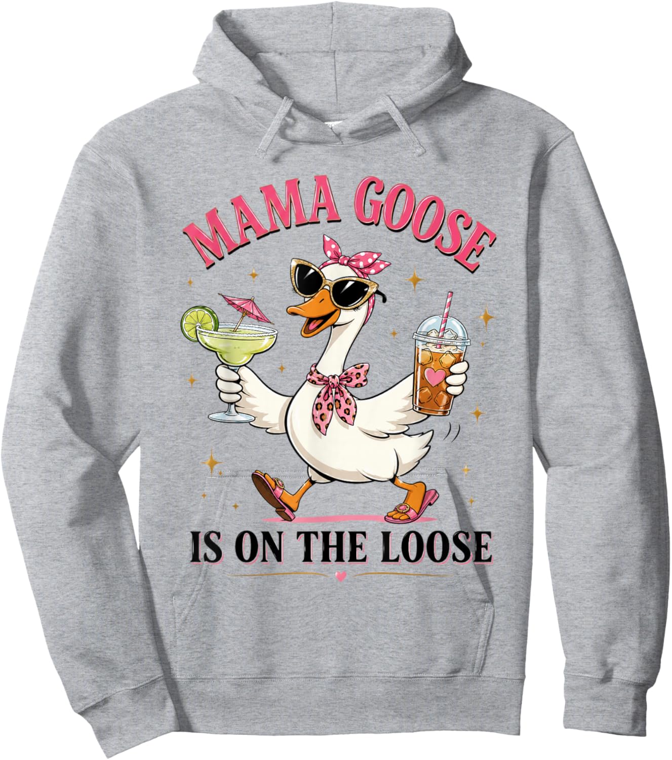 Funny Silly Goose Mama Goose is On The Loose Hoodie - Hoodie | Ash