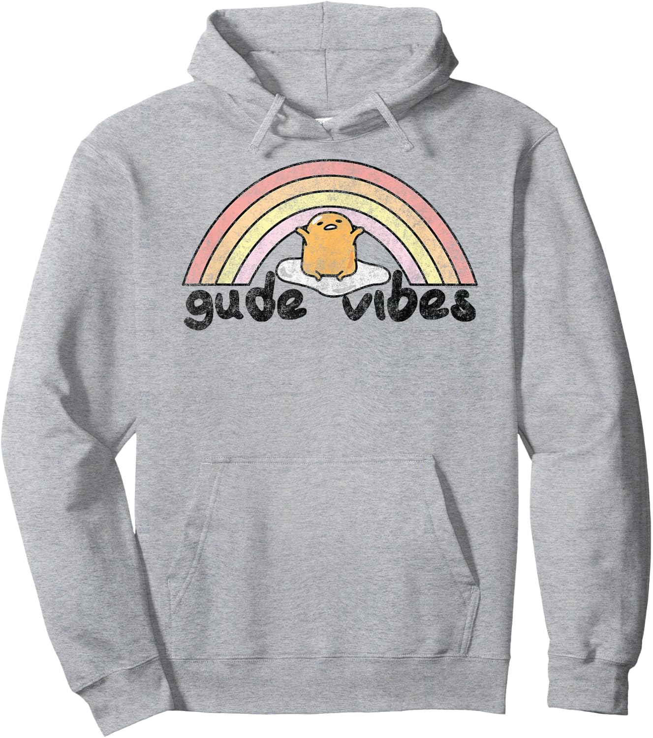 Gudetama Gude Vibes Good Vibes Rainbow Small Hoodie - Hoodie | Ash