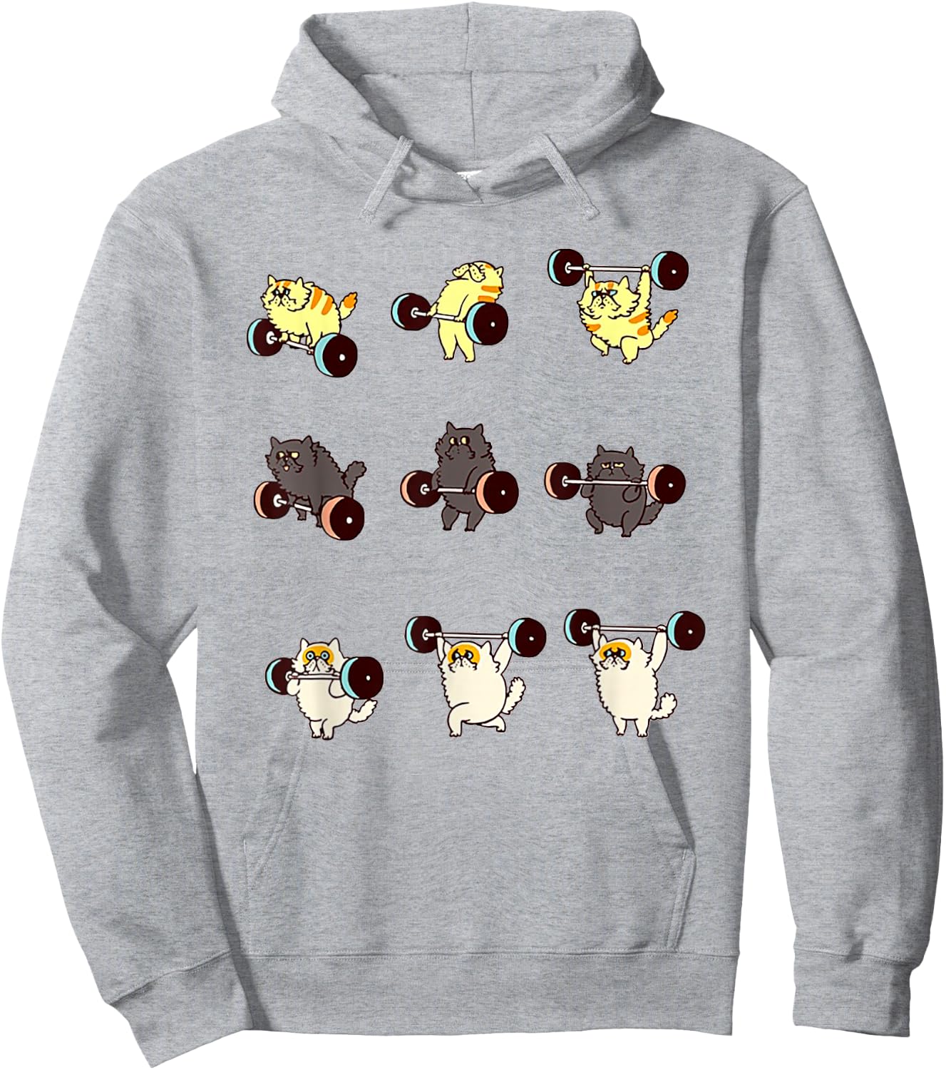 Weight Lifting Cat Funny Gym Gift Hoodie - Hoodie | Ash
