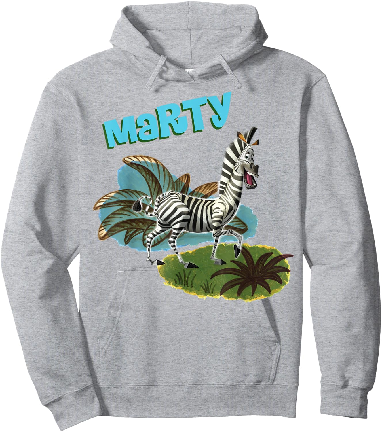 Madagascar Marty Painted Grass Poster Hoodie - Hoodie | Ash