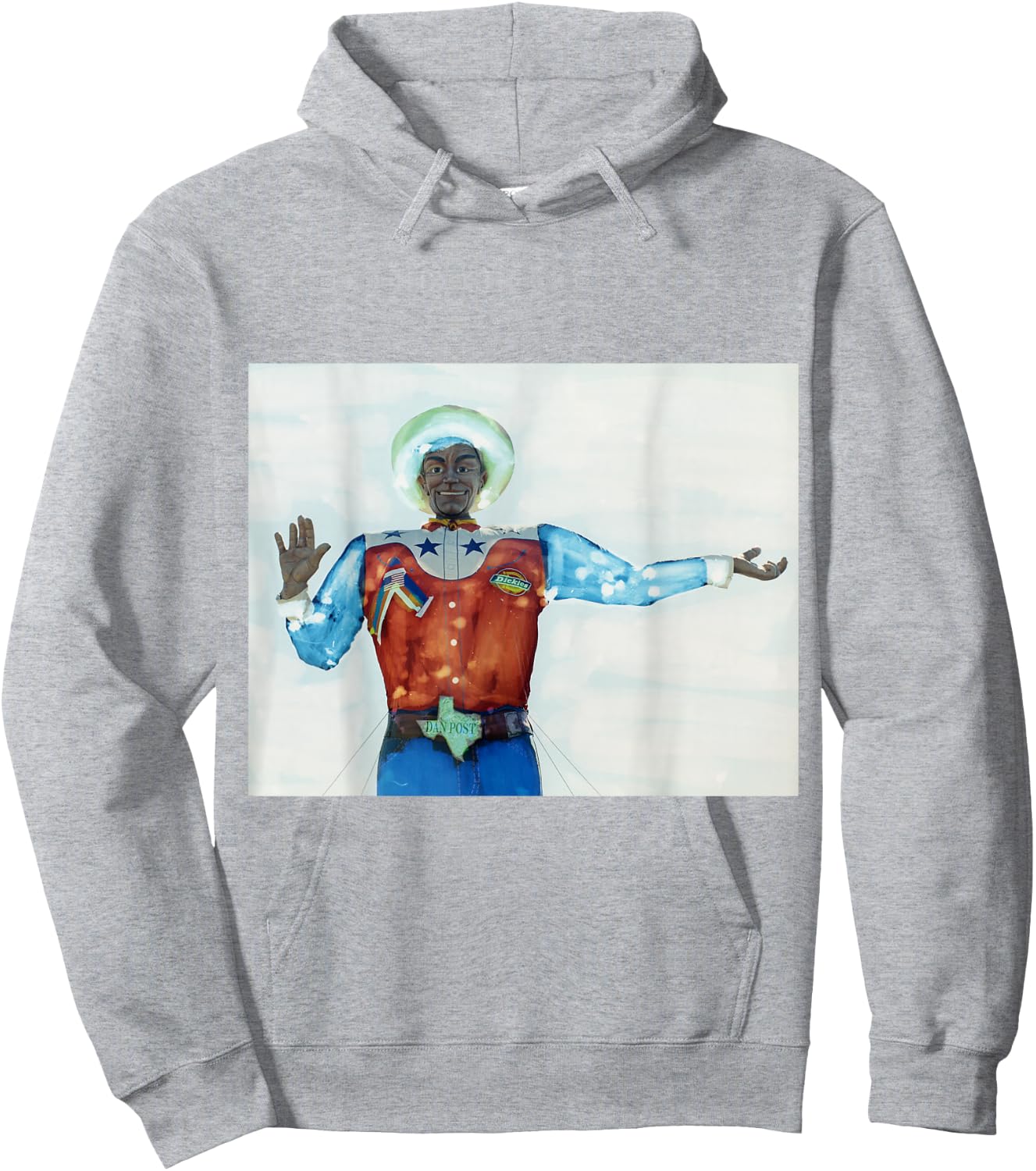 Howdy Big Tex State Fair Texas Painted Negative Hoodie - Hoodie | Ash