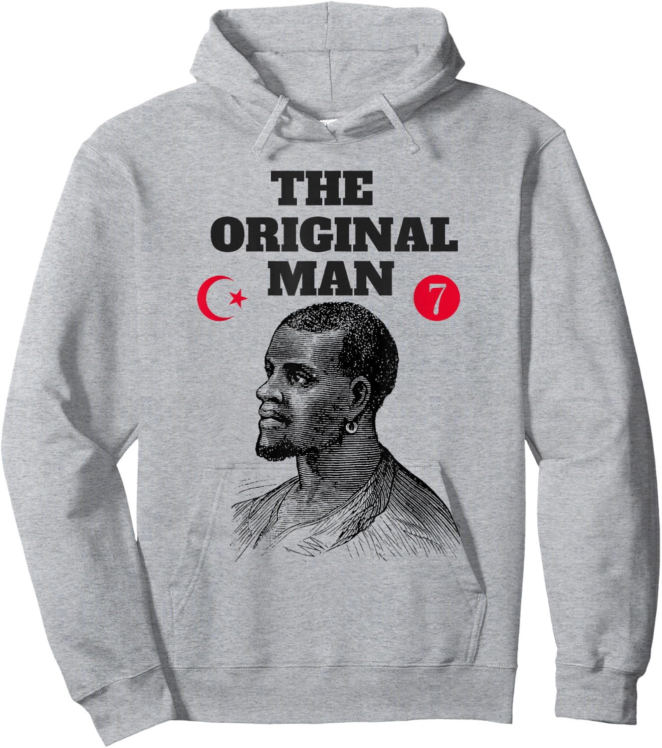 The Original Man - Moorish 5 Percent Allah 7 Hoodie - Hoodie | Ash